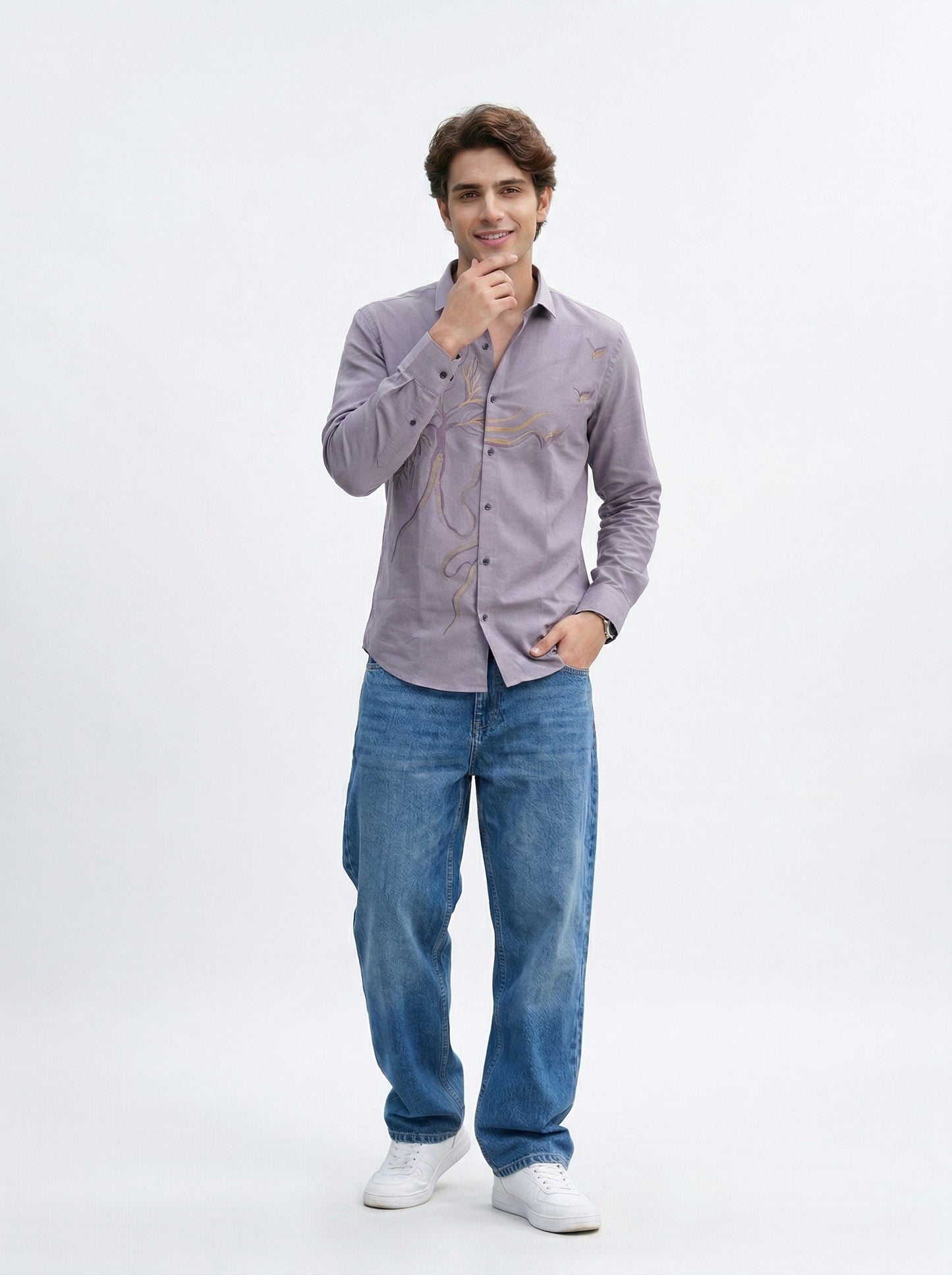 Men's Tree Graphic Print Premium Casual Shirt
