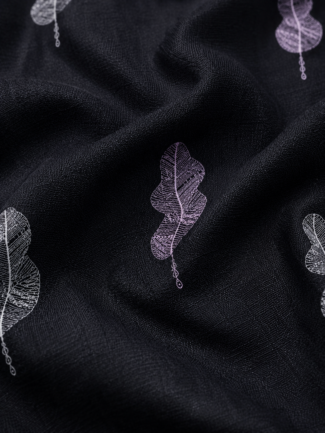 Vibe Craft Men's Feather Embroidery Textured Cotton Shirt