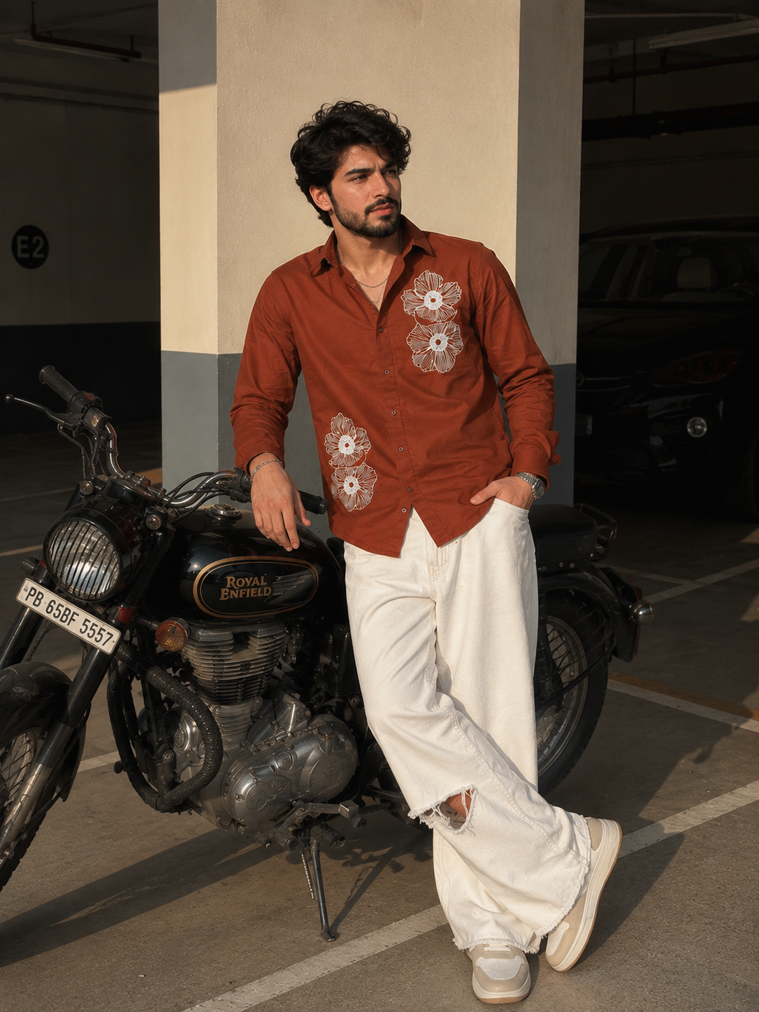 Men's Floral Graphic Print Casual Shirt