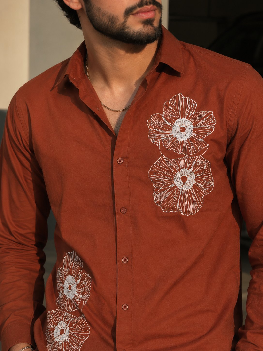 Men's Floral Graphic Print Casual Shirt