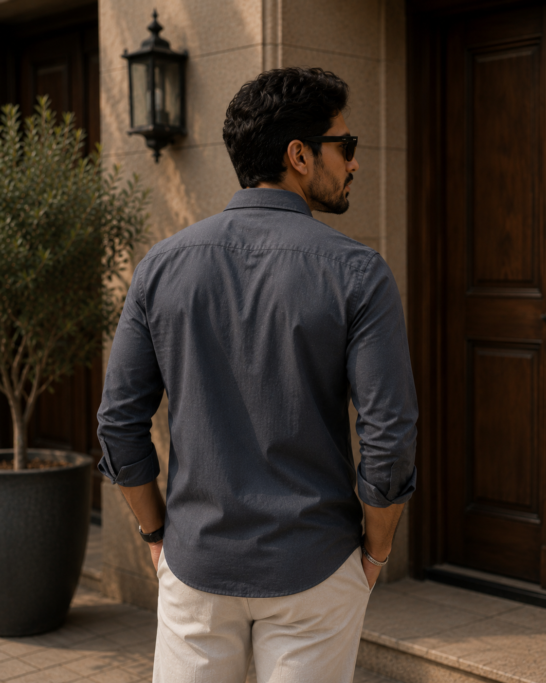 Men's Starburst Graphic Print Casual Shirt