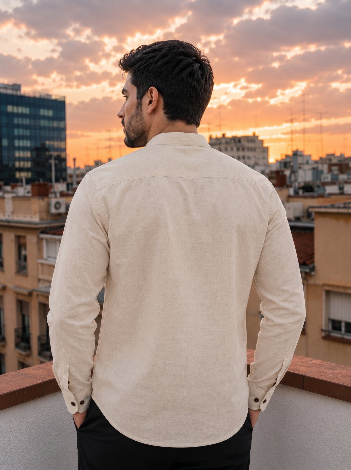 Men’s Floral Embroidered Kurta Shirt
