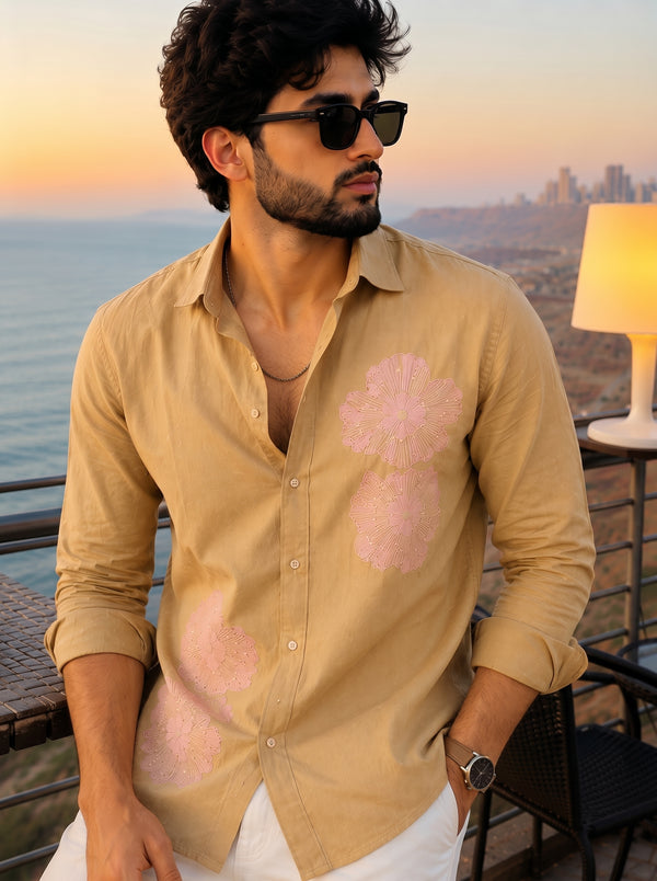 Men's Floral Graphic Print Casual Shirt