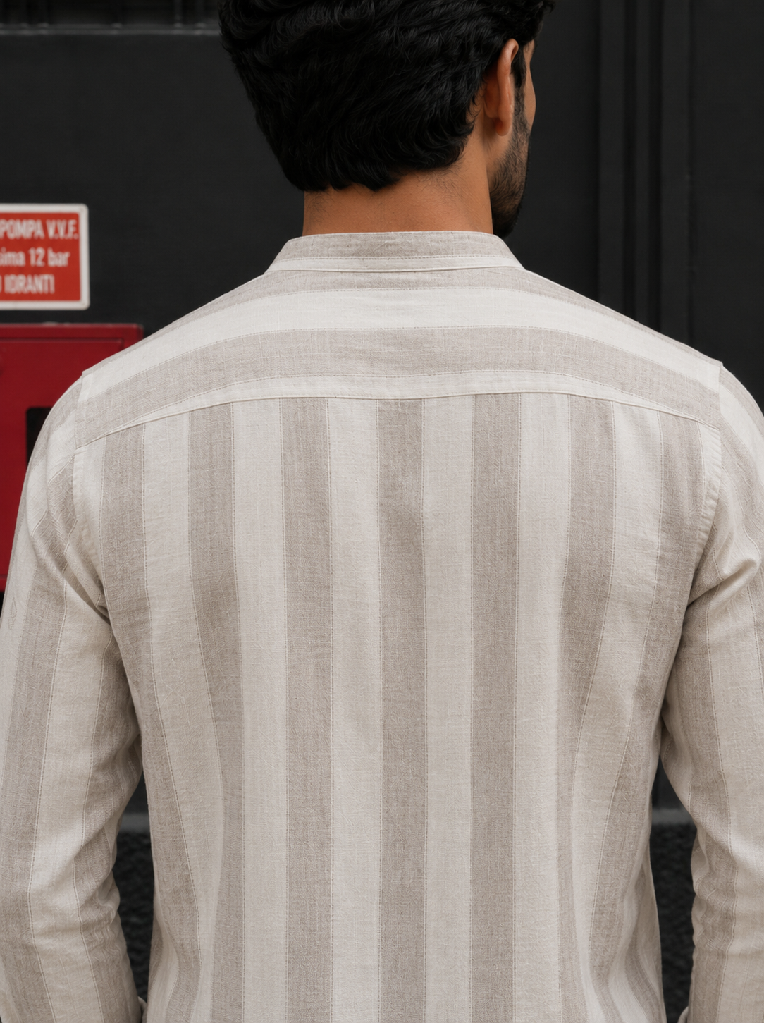 Striped Short Kurta Shirt – Modern Ethnic Luxe