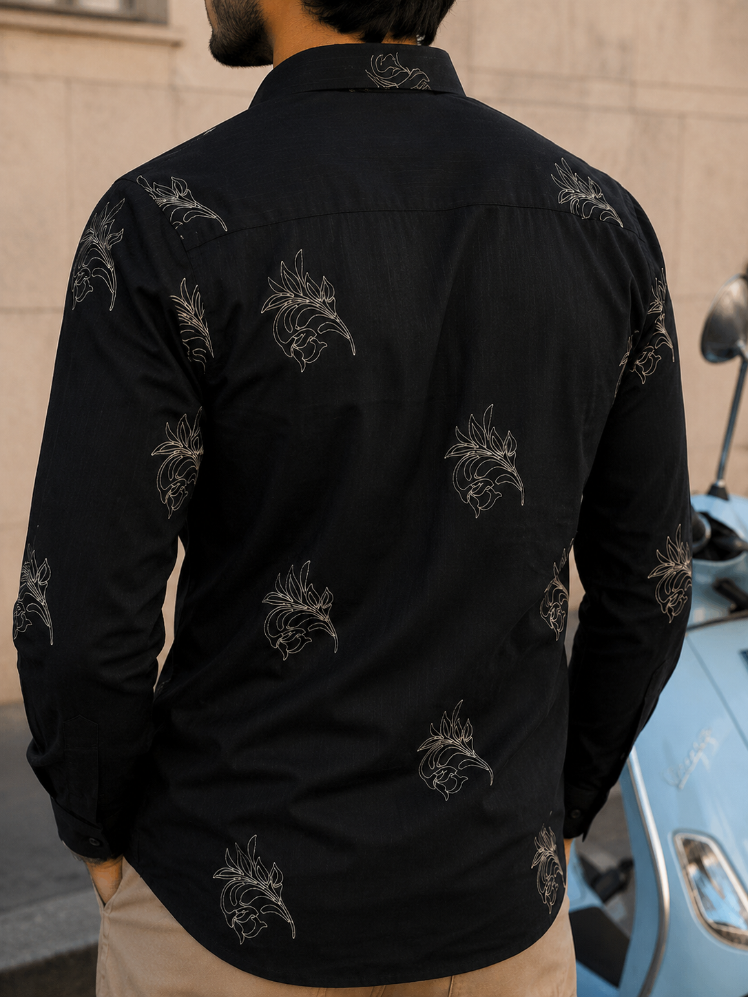Vibe Craft Premium Botanical Embroidery Casual Shirt for Men