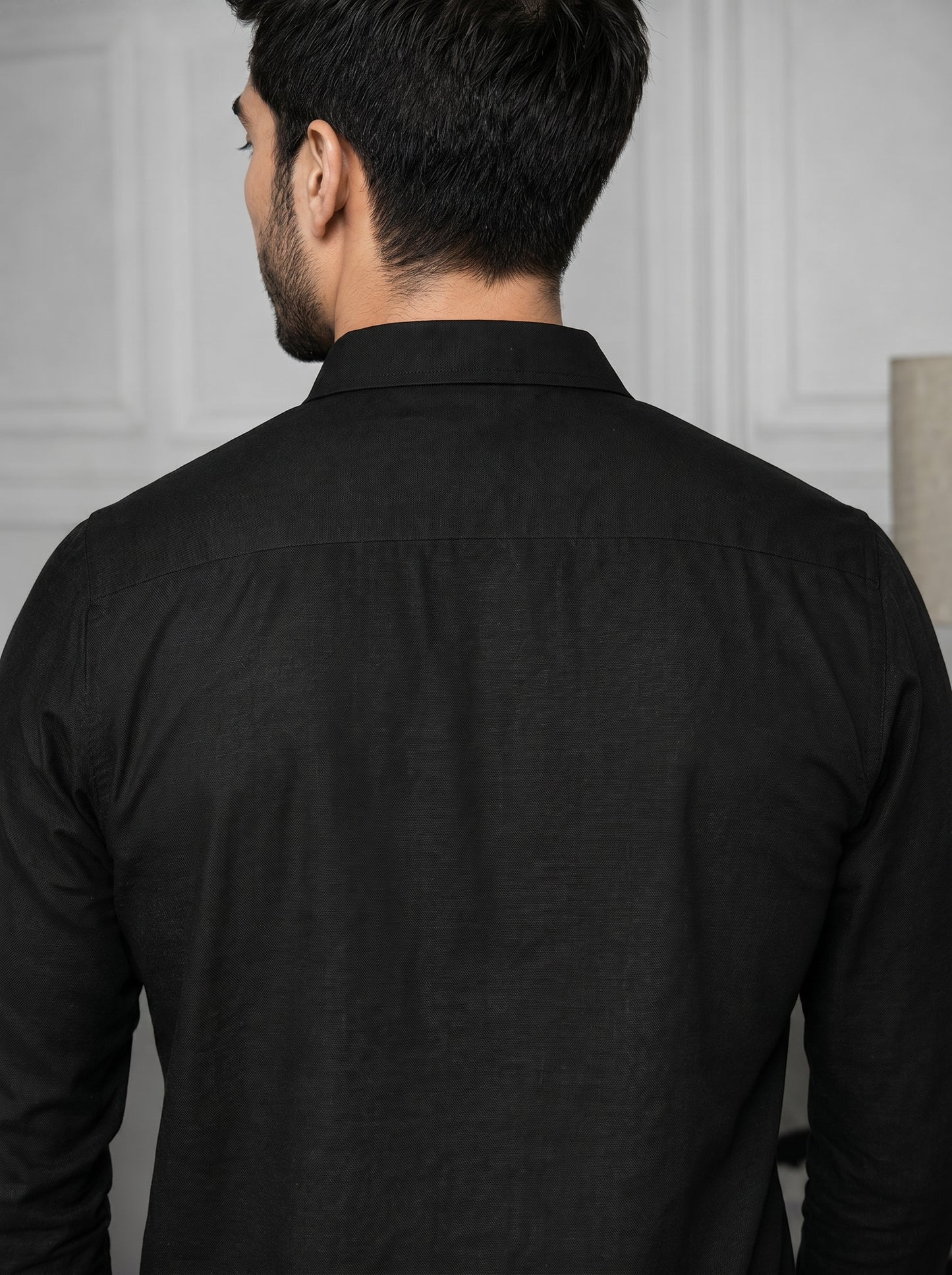 Men’s Gold Geometric Embroidered Premium Shirt