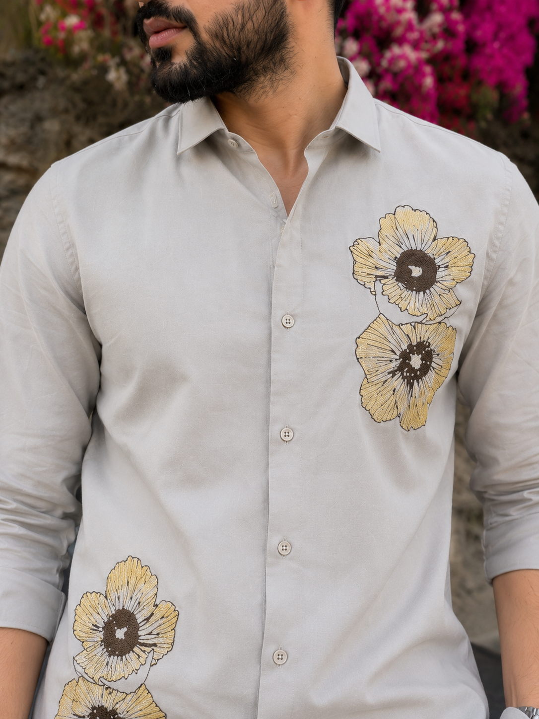 Men's Floral Graphic Print Casual Shirt