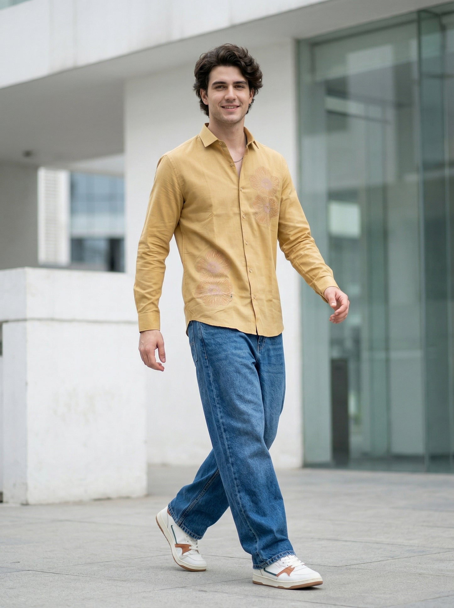 Men's Floral Graphic Print Casual Shirt