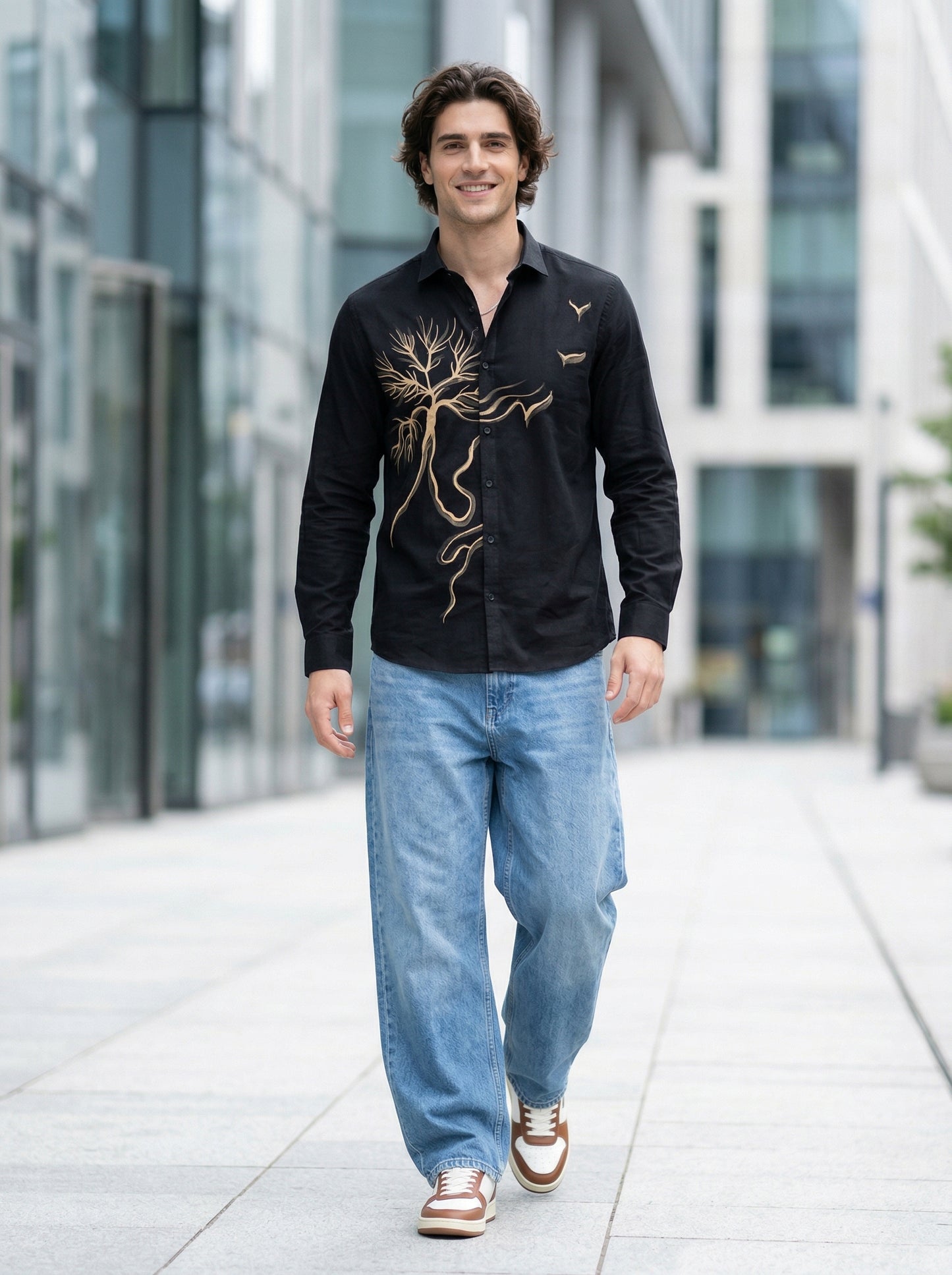 Men's Tree Graphic Print Premium Casual Shirt