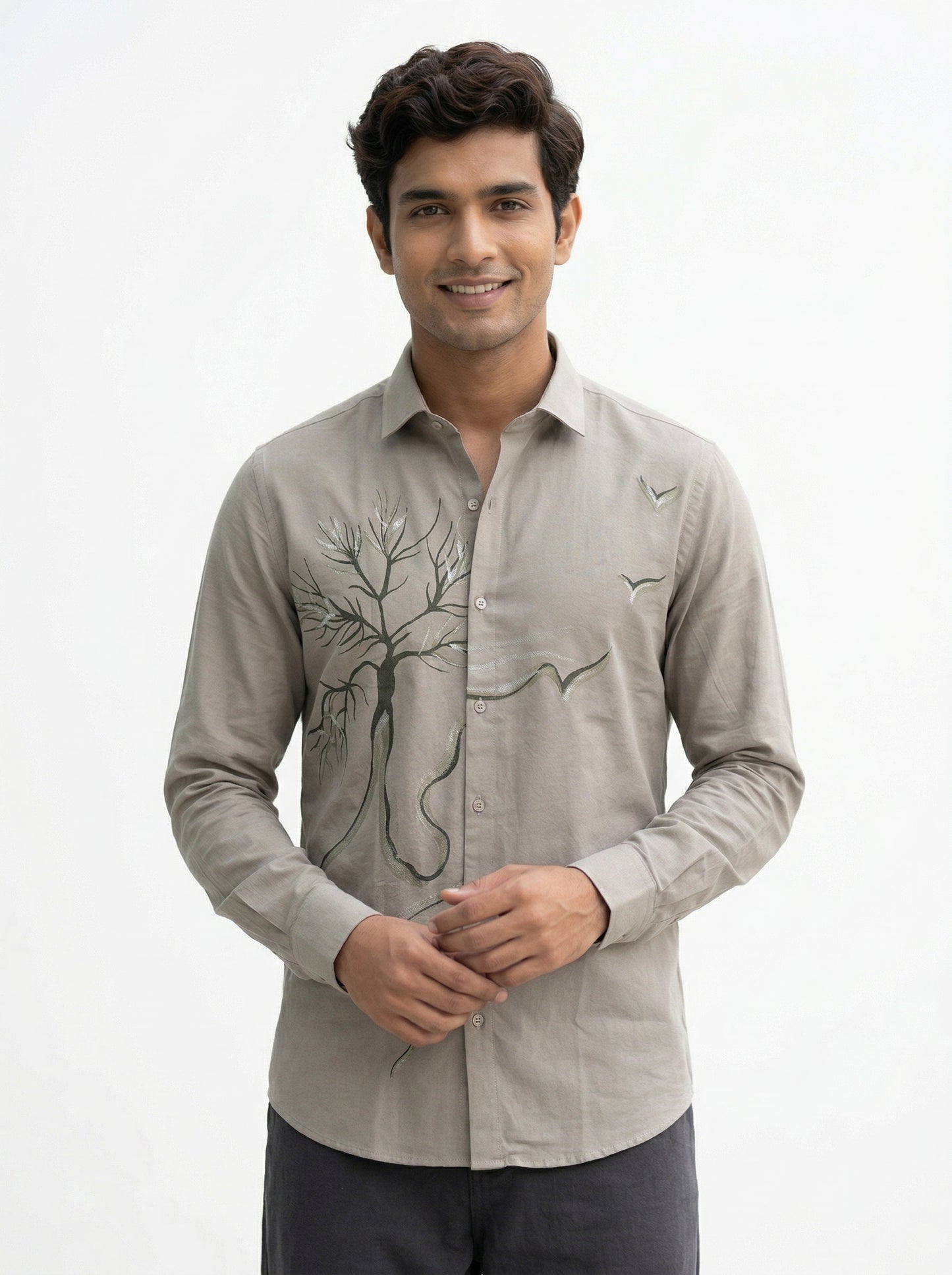 Men's Tree Graphic Print Premium Casual Shirt
