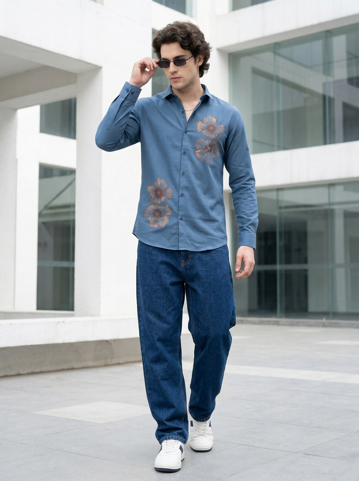 Men's Floral Graphic Print Casual Shirt