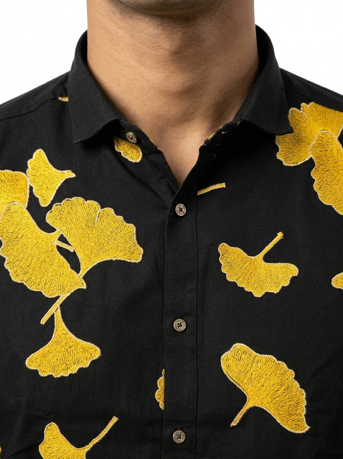 Men’s Geometric Embroidered Premium Shirt