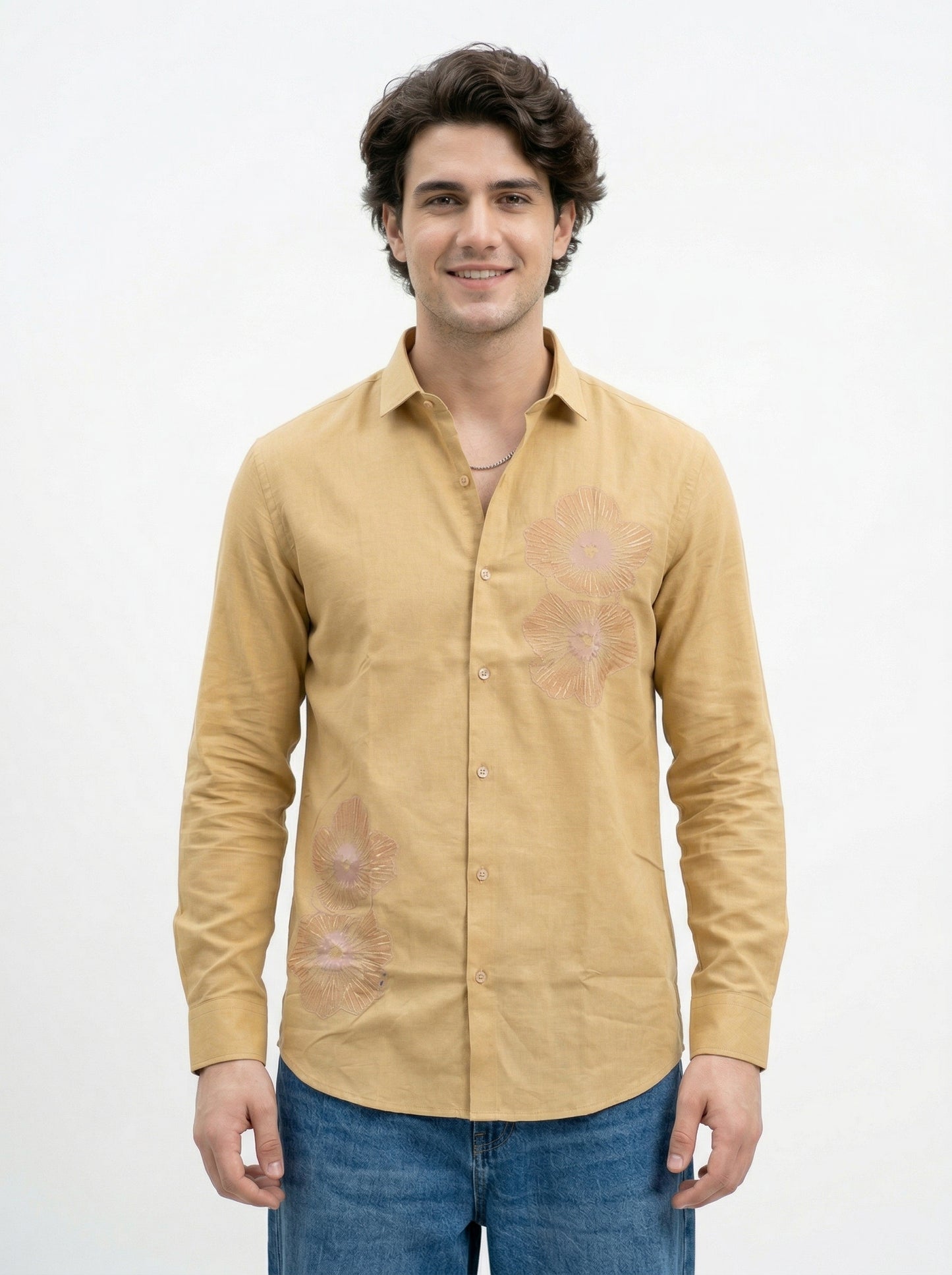 Men's Floral Graphic Print Casual Shirt