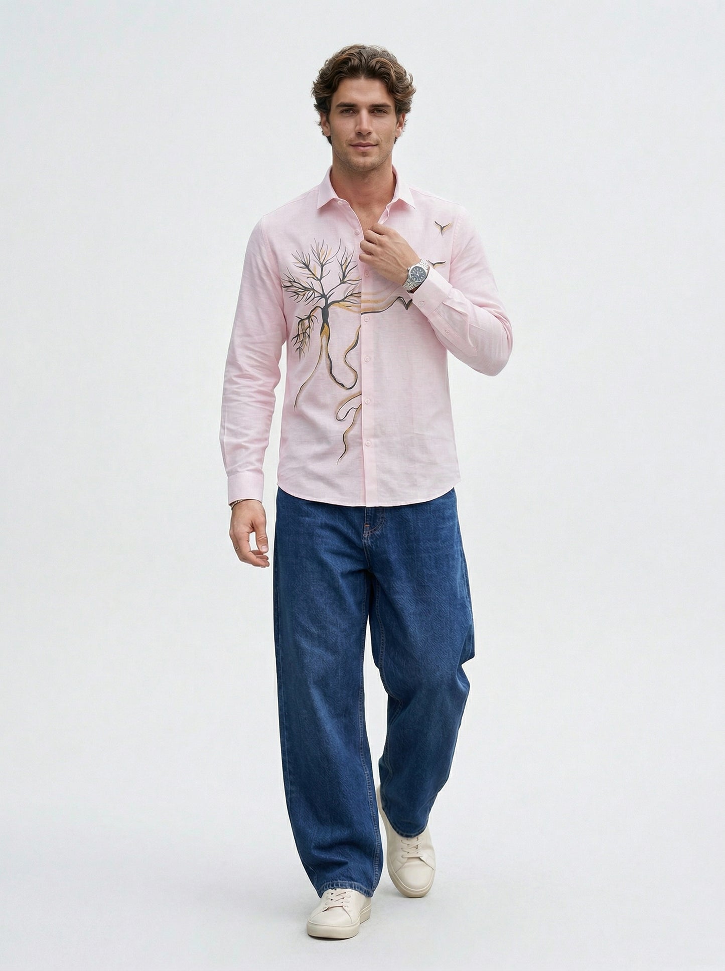 Men's Tree Graphic Print Premium Casual Shirt