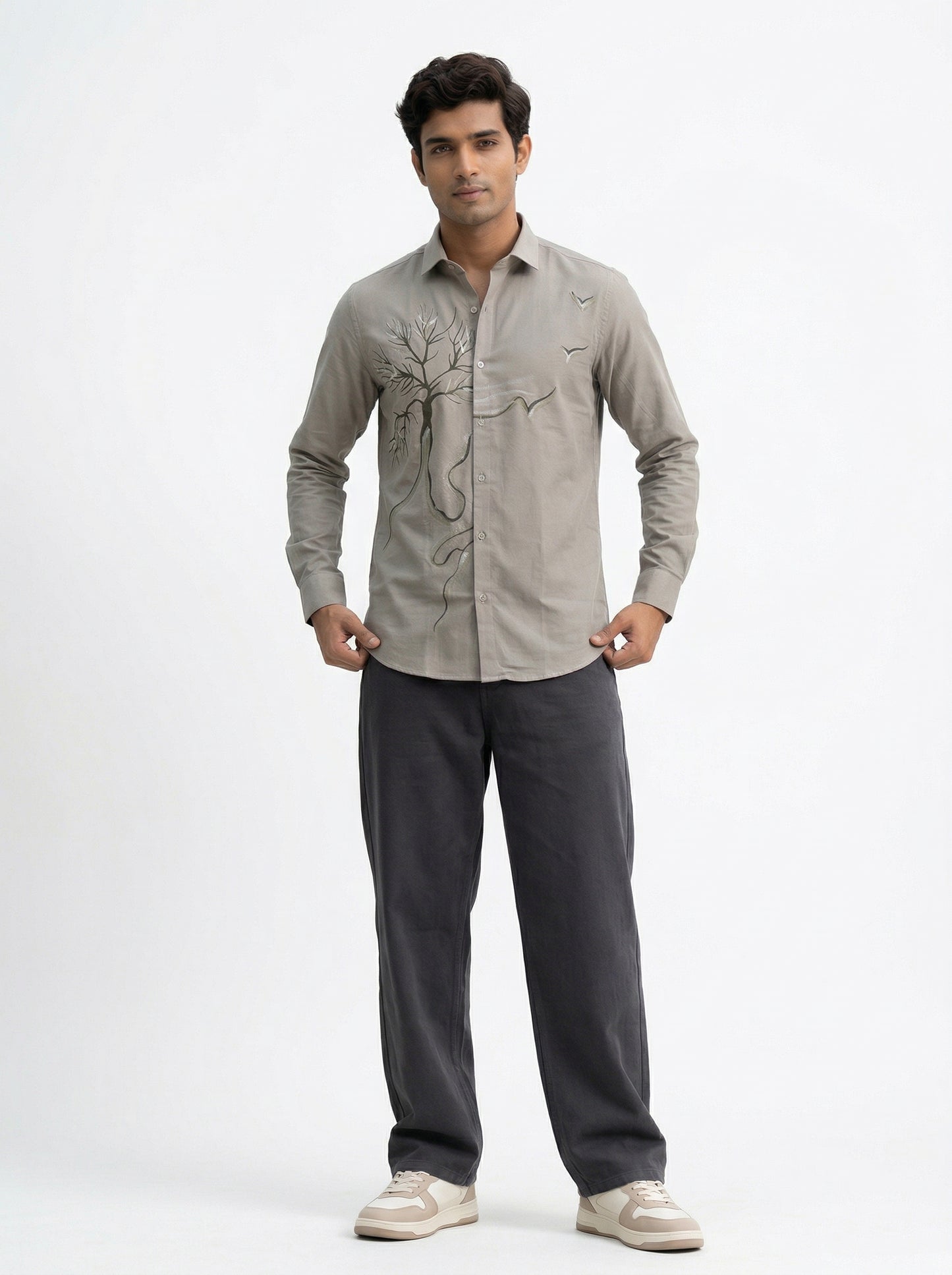 Men's Tree Graphic Print Premium Casual Shirt