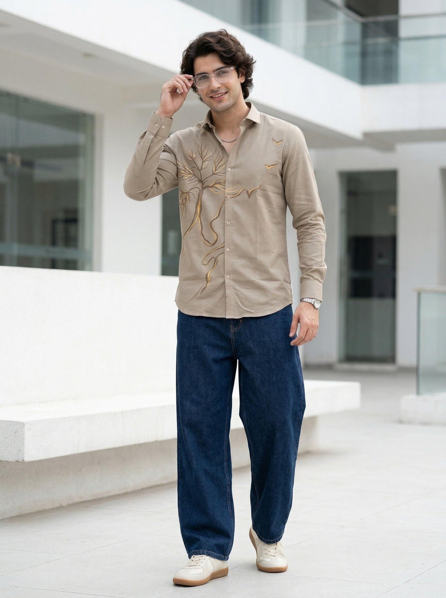 Men's Tree Graphic Print Premium Casual Shirt