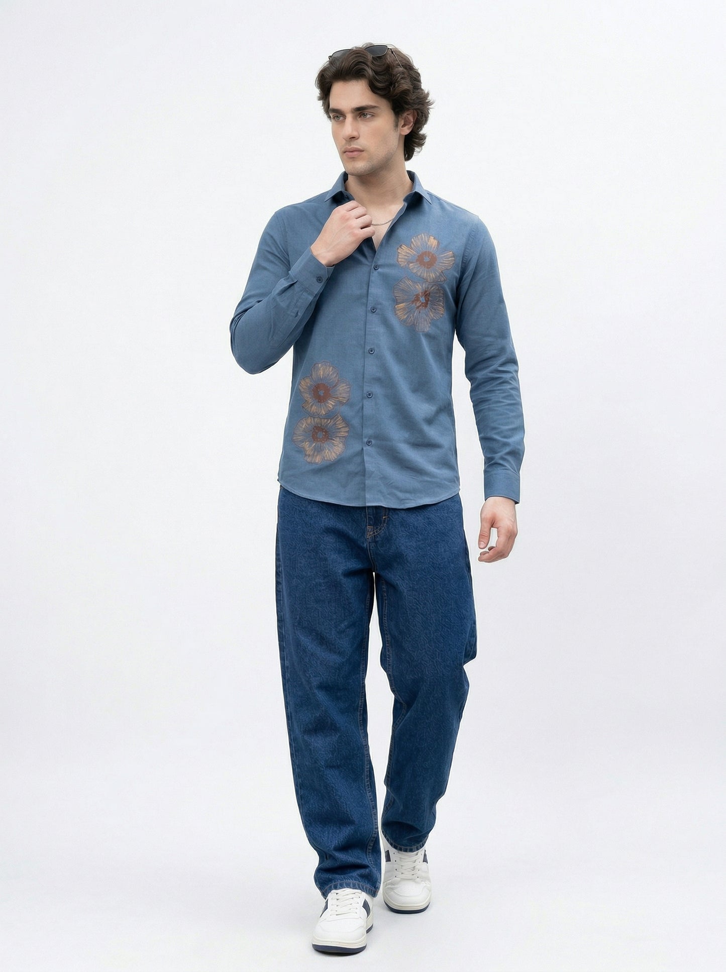 Men's Floral Graphic Print Casual Shirt