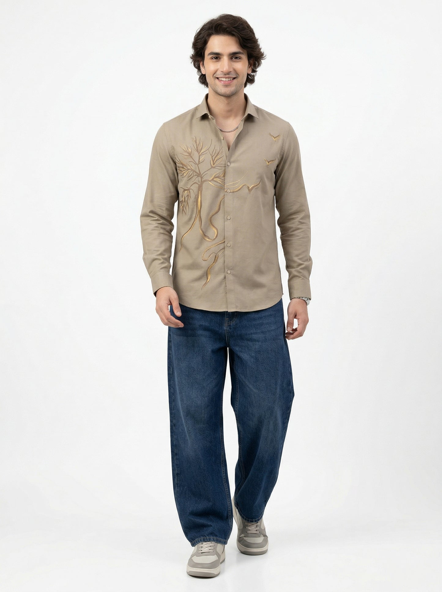 Men's Tree Graphic Print Premium Casual Shirt