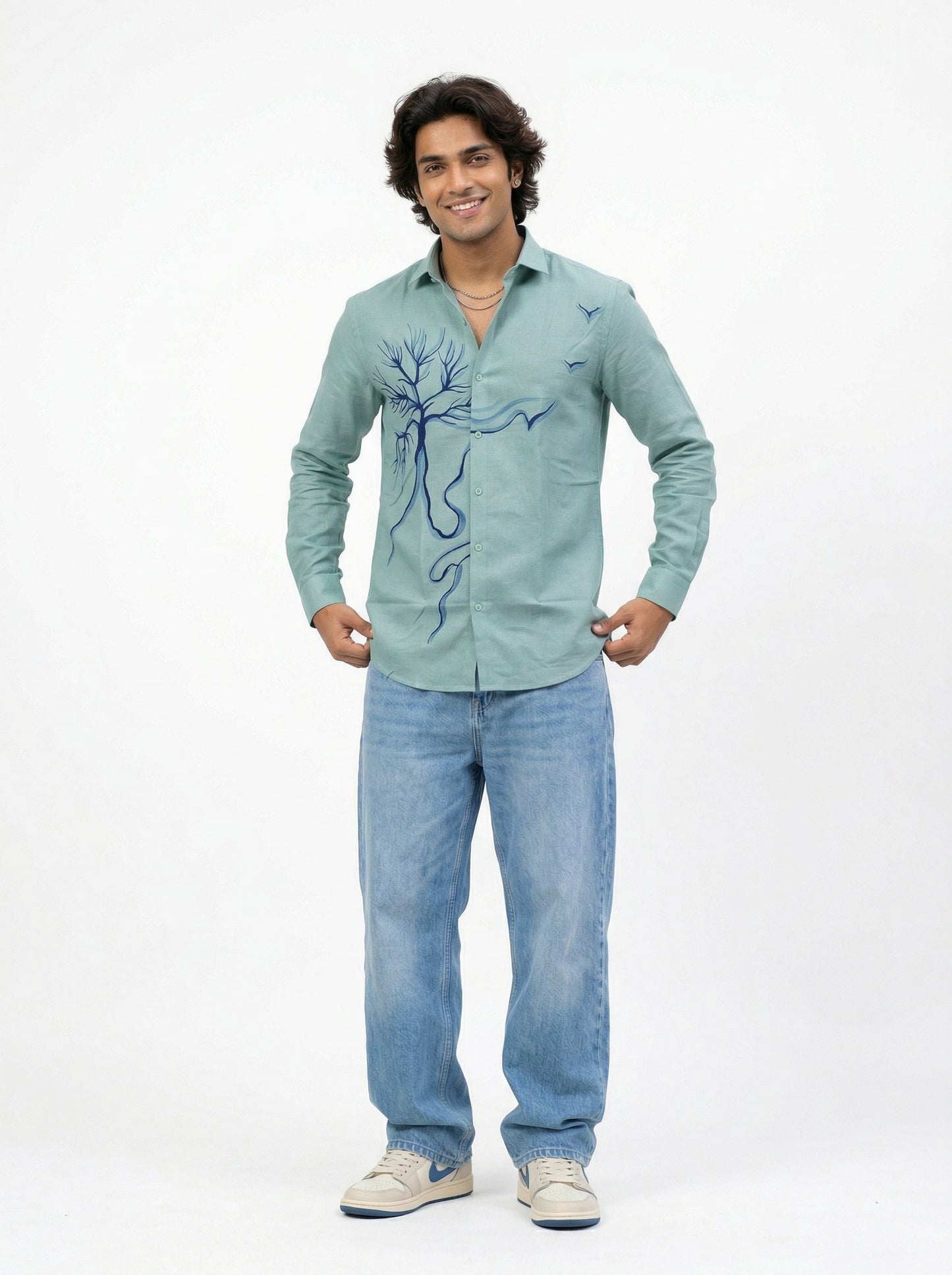 Men's Tree Graphic Print Premium Casual Shirt