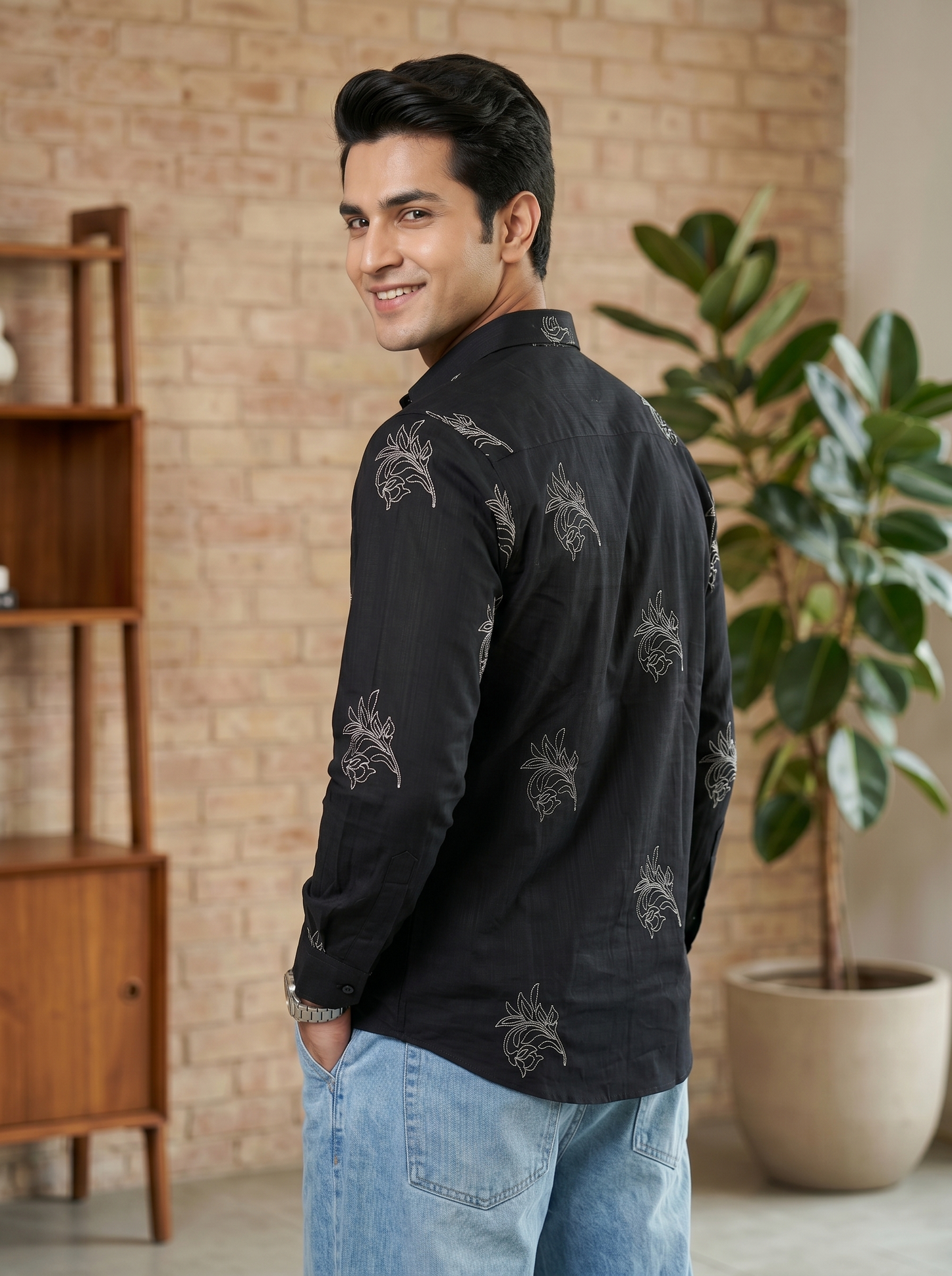 Vibe Craft Premium Botanical Print Casual Shirt for Men