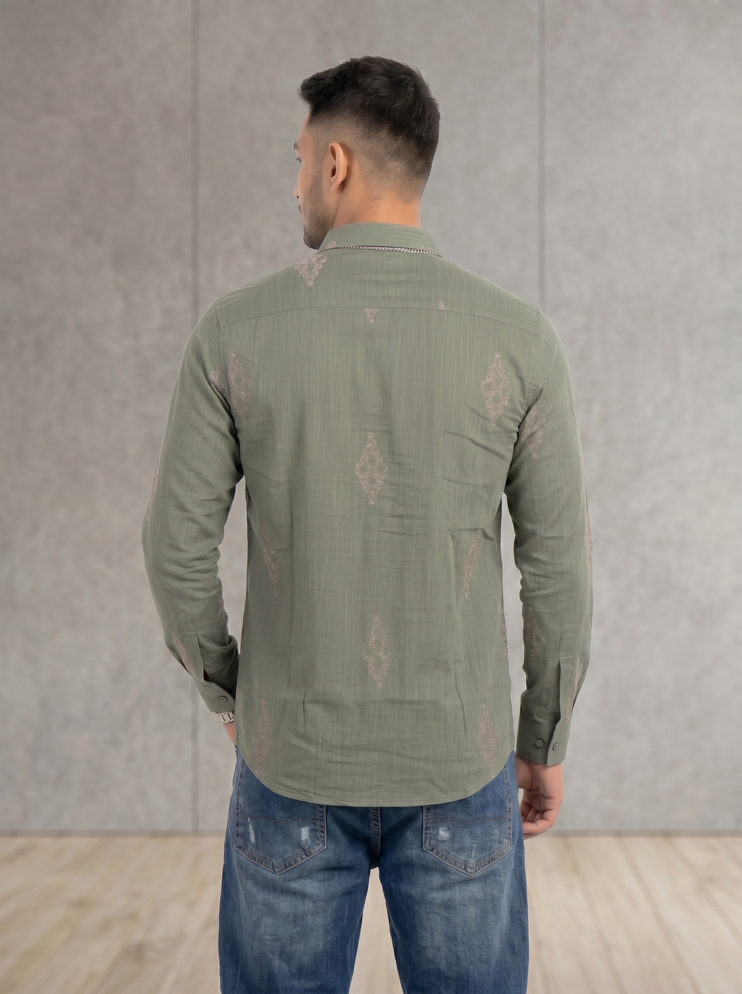 Vibe Craft Spiral Print Premium Textured Shirt for Men