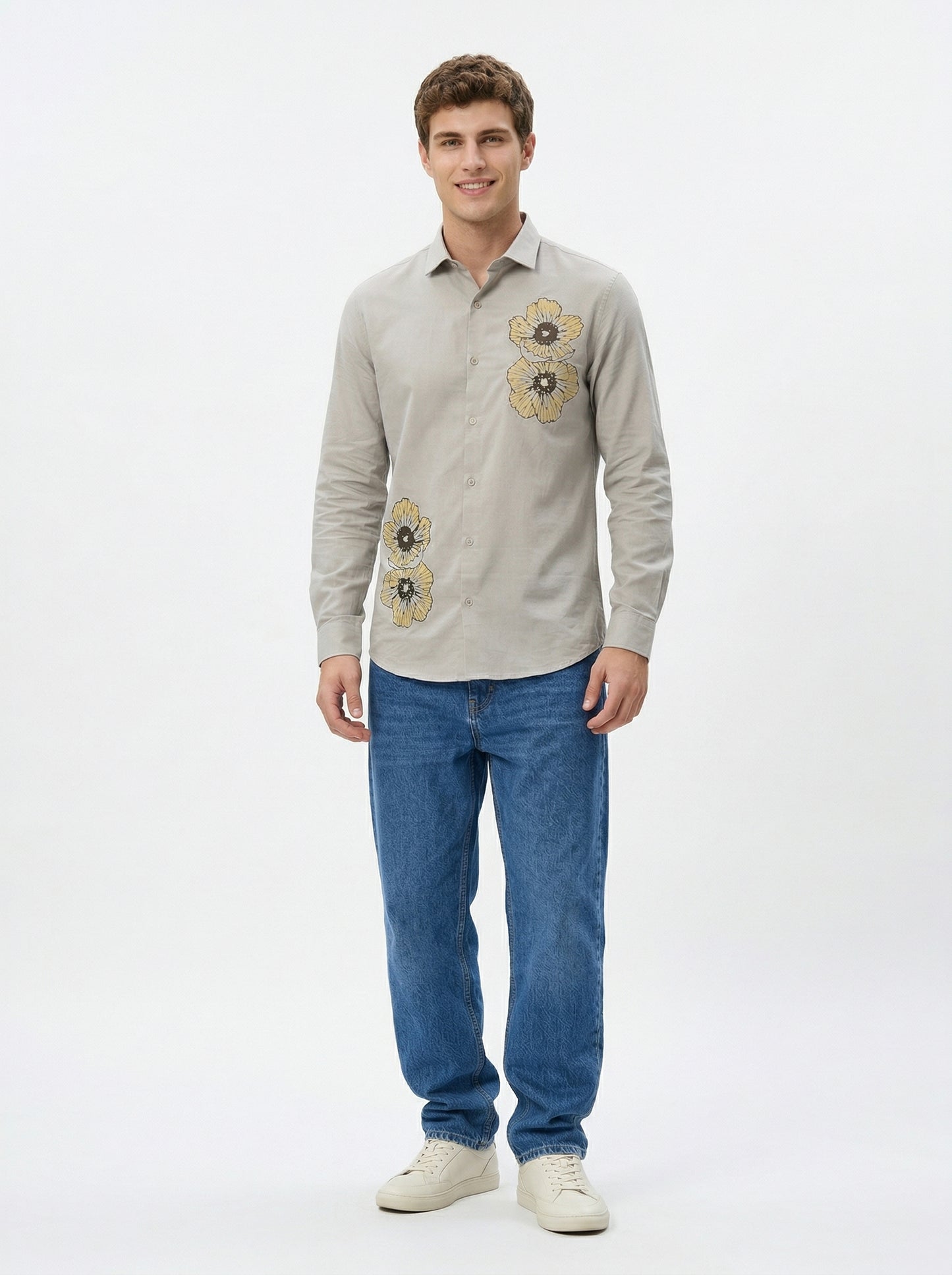 Men's Floral Graphic Print Casual Shirt