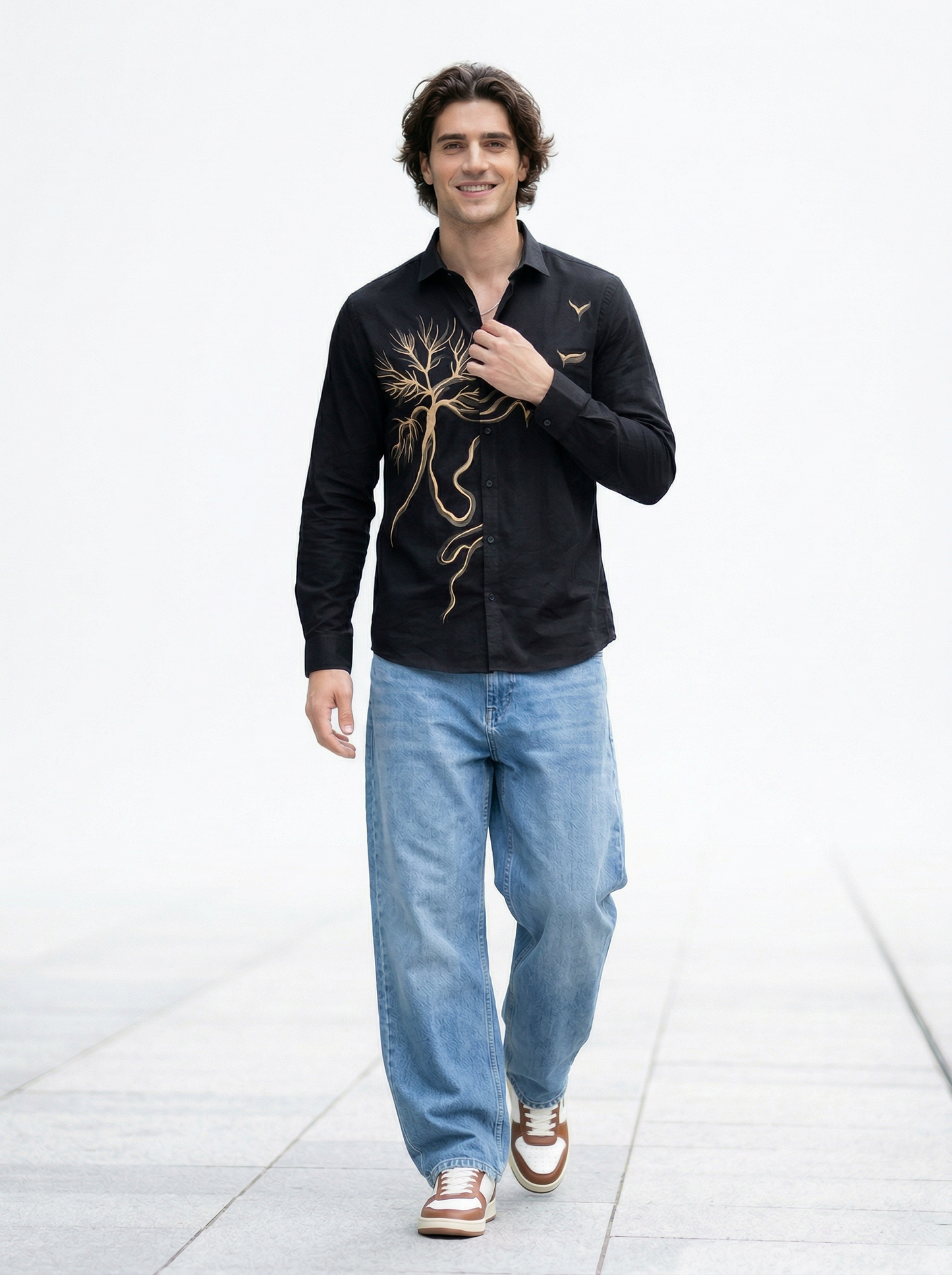 Men's Tree Graphic Print Premium Casual Shirt