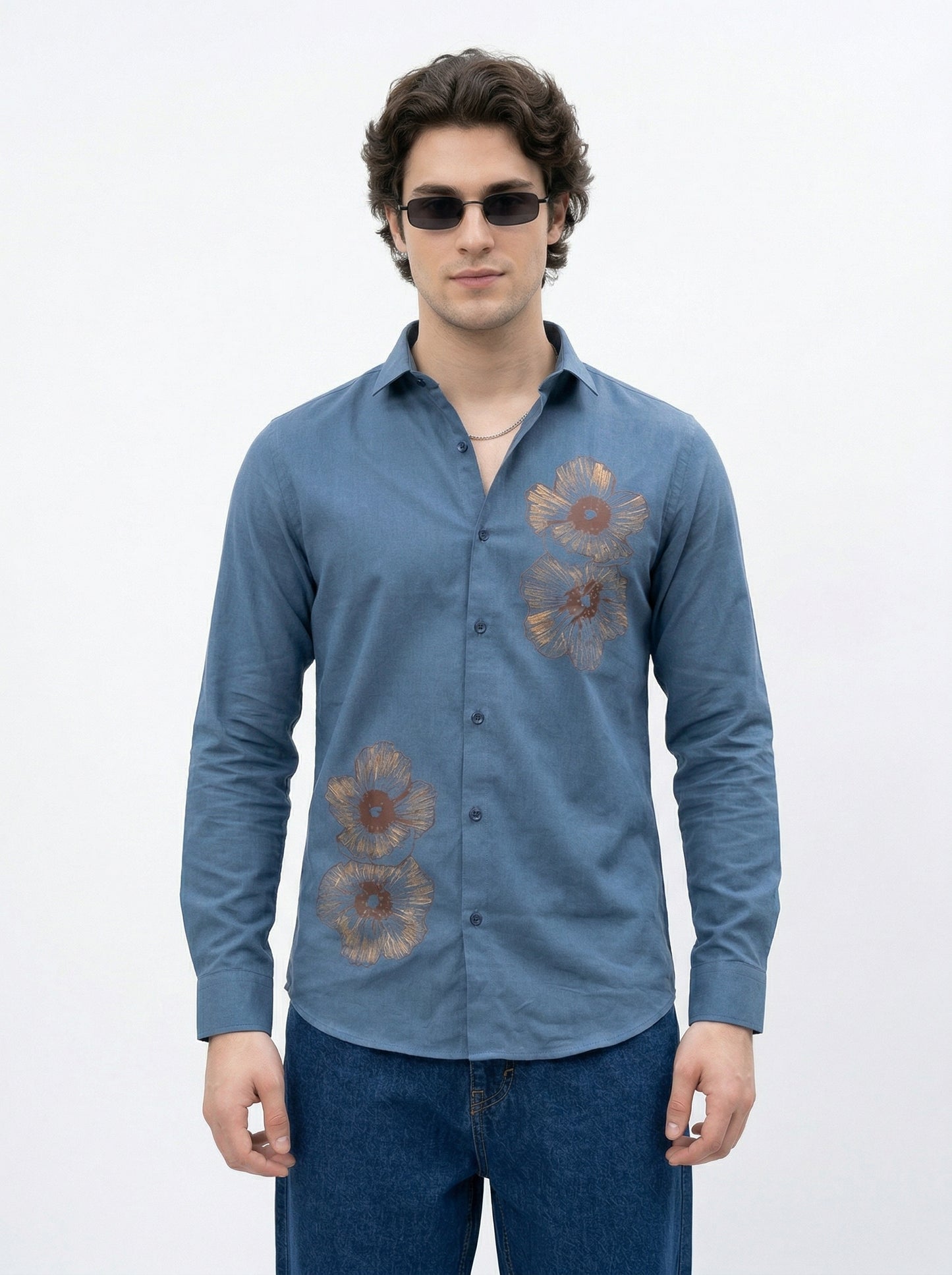 Men's Floral Graphic Print Casual Shirt