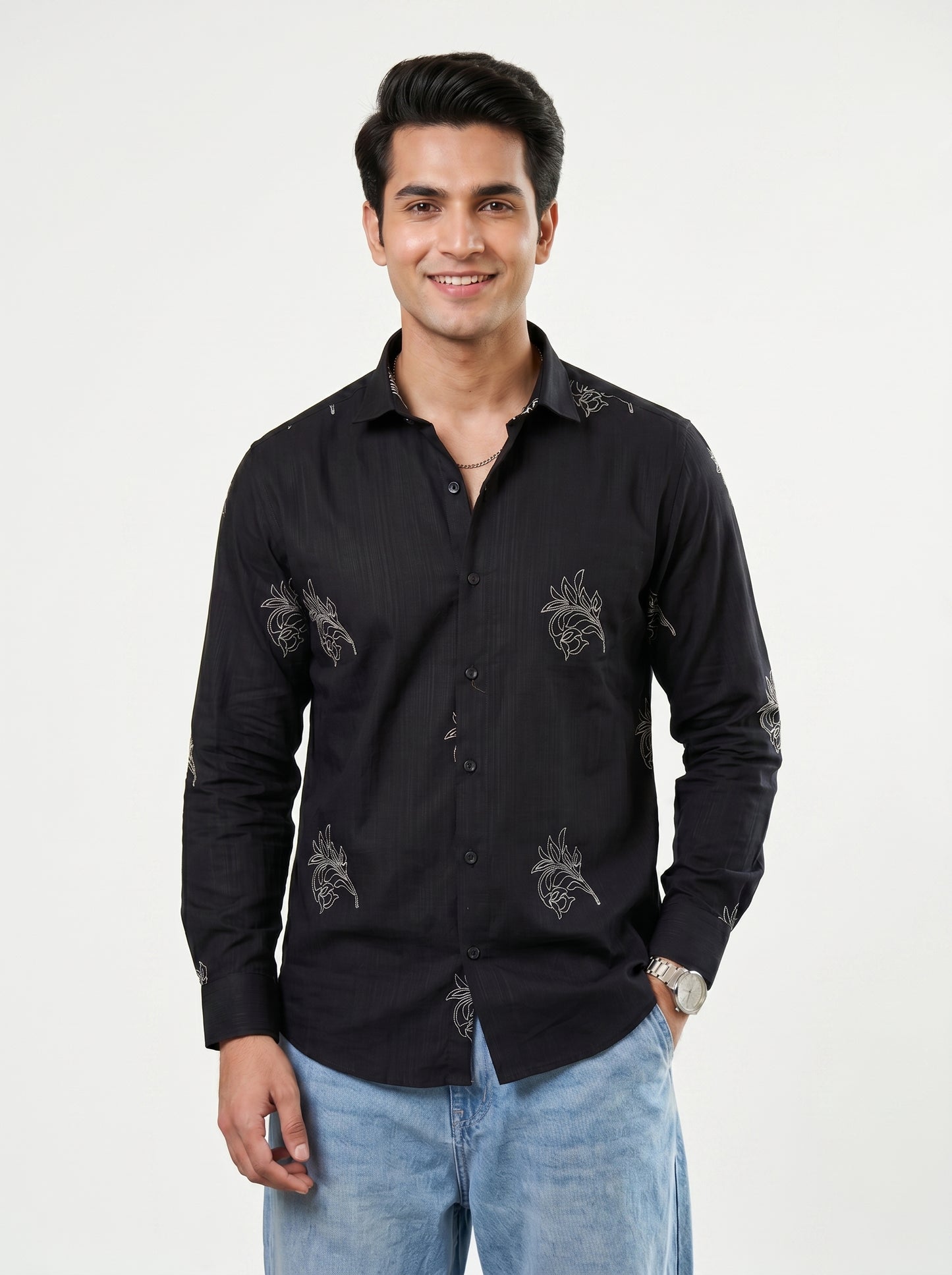 Vibe Craft Premium Botanical Print Casual Shirt for Men