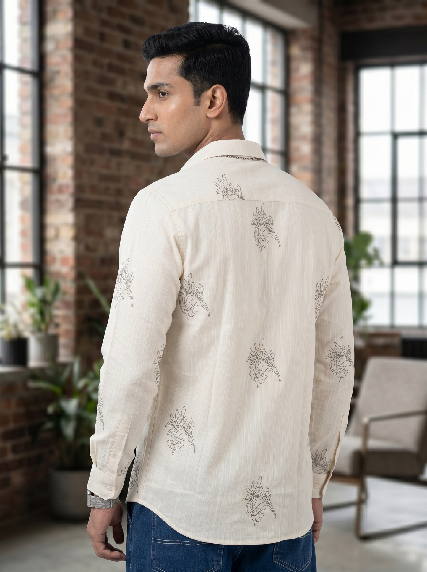 Vibe Craft Premium Botanical Print Casual Shirt for Men