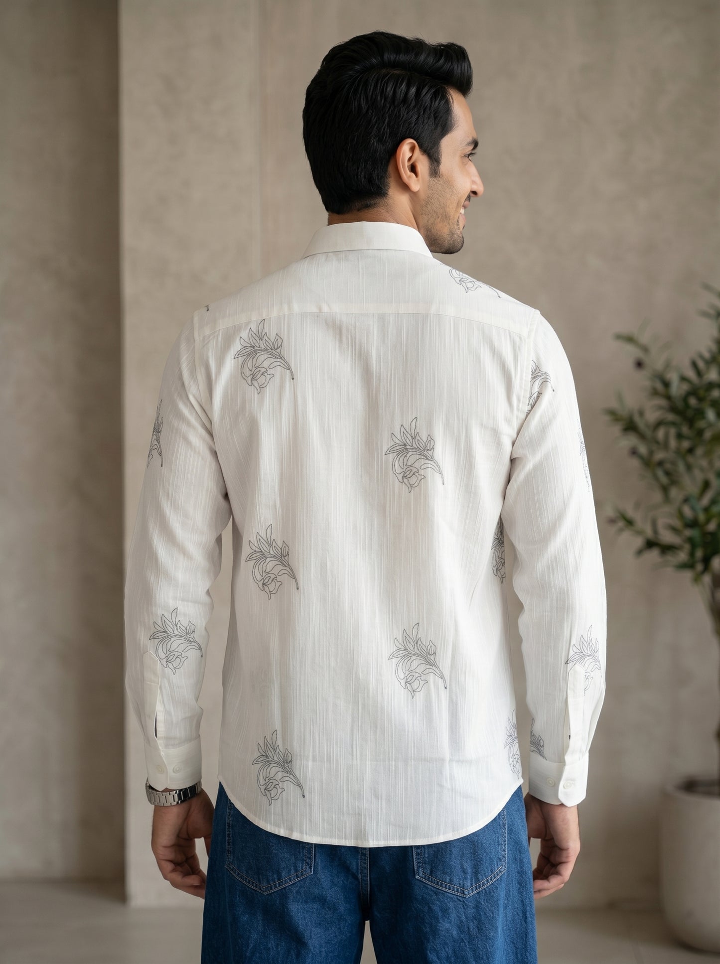 Vibe Craft Premium Botanical Print Casual Shirt for Men
