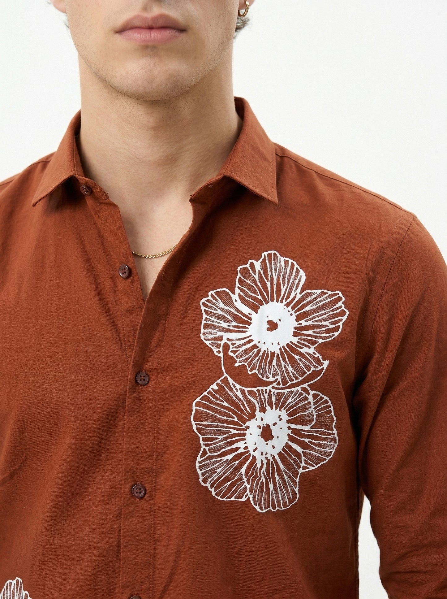Men's Floral Graphic Print Casual Shirt