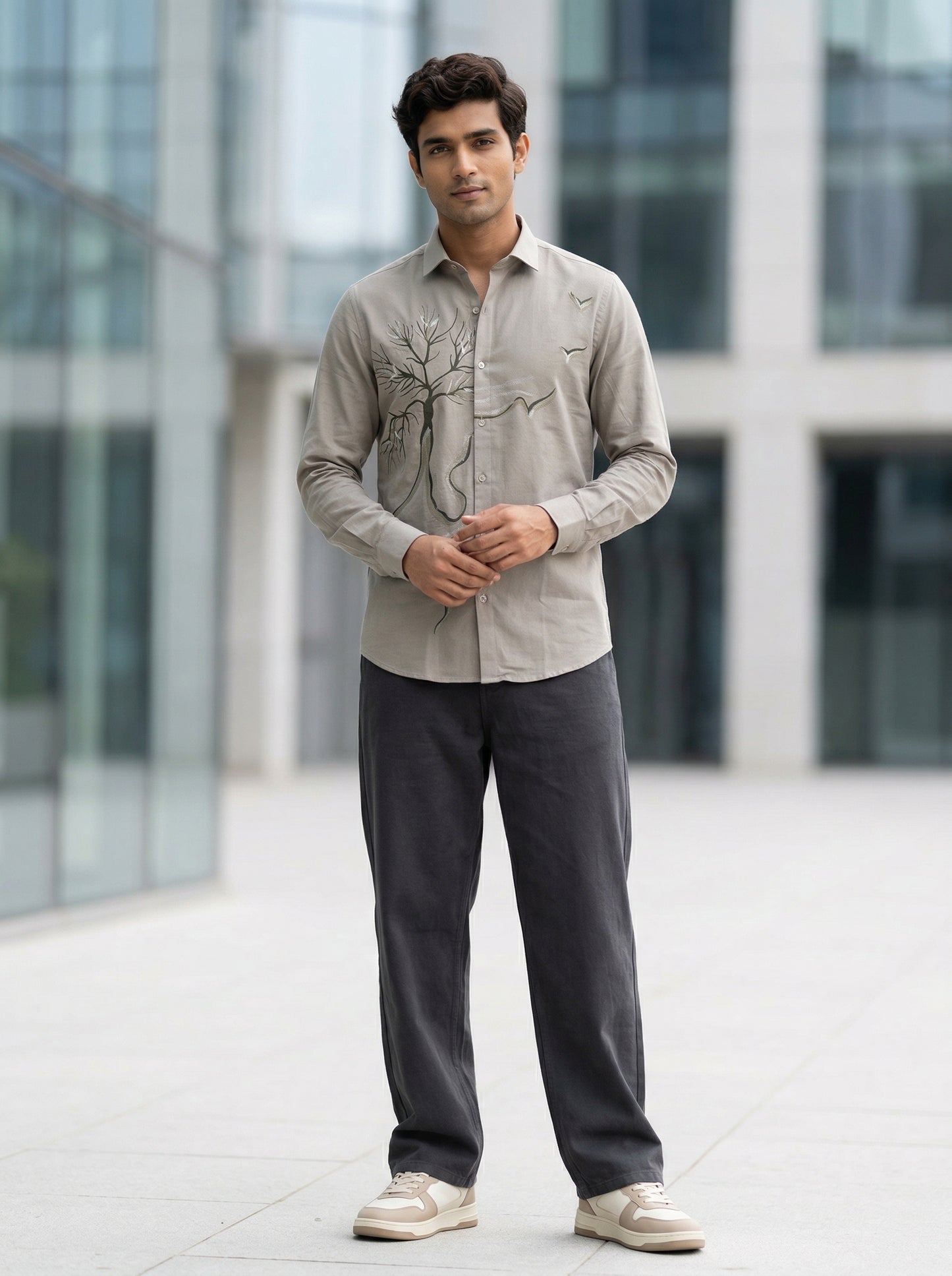 Men's Tree Graphic Print Premium Casual Shirt