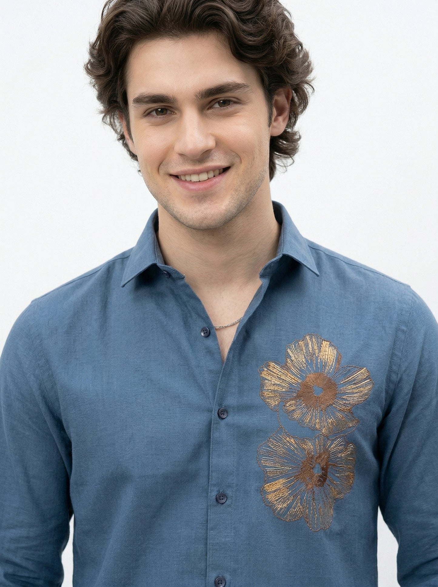 Men's Floral Graphic Print Casual Shirt