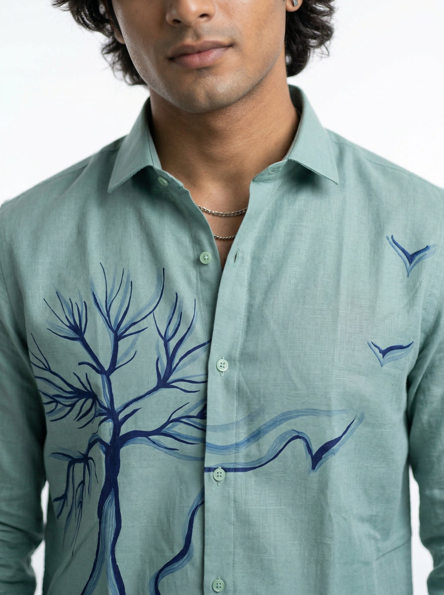 Men's Tree Graphic Print Premium Casual Shirt