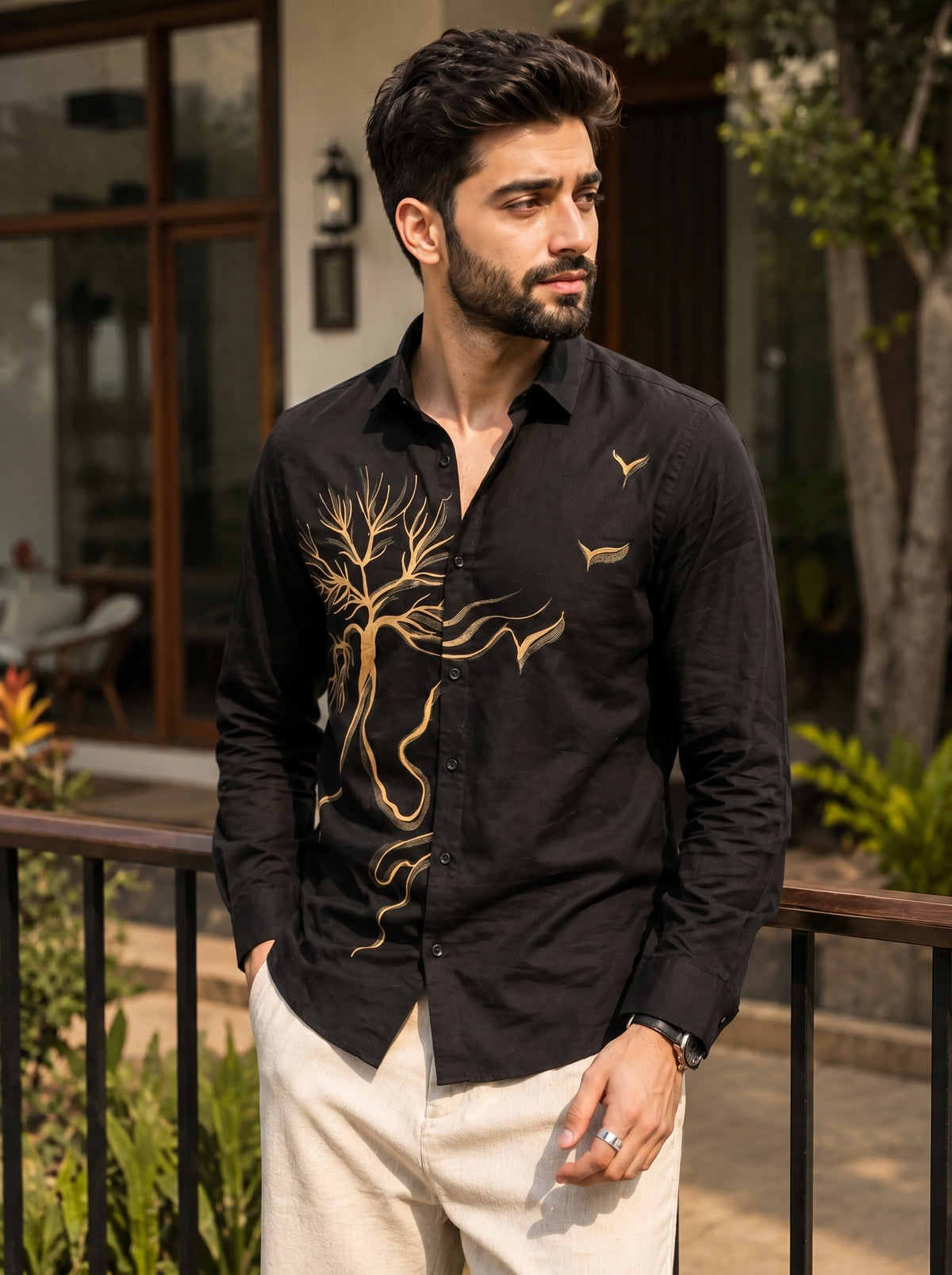 Men's Tree Graphic Print Premium Casual Shirt