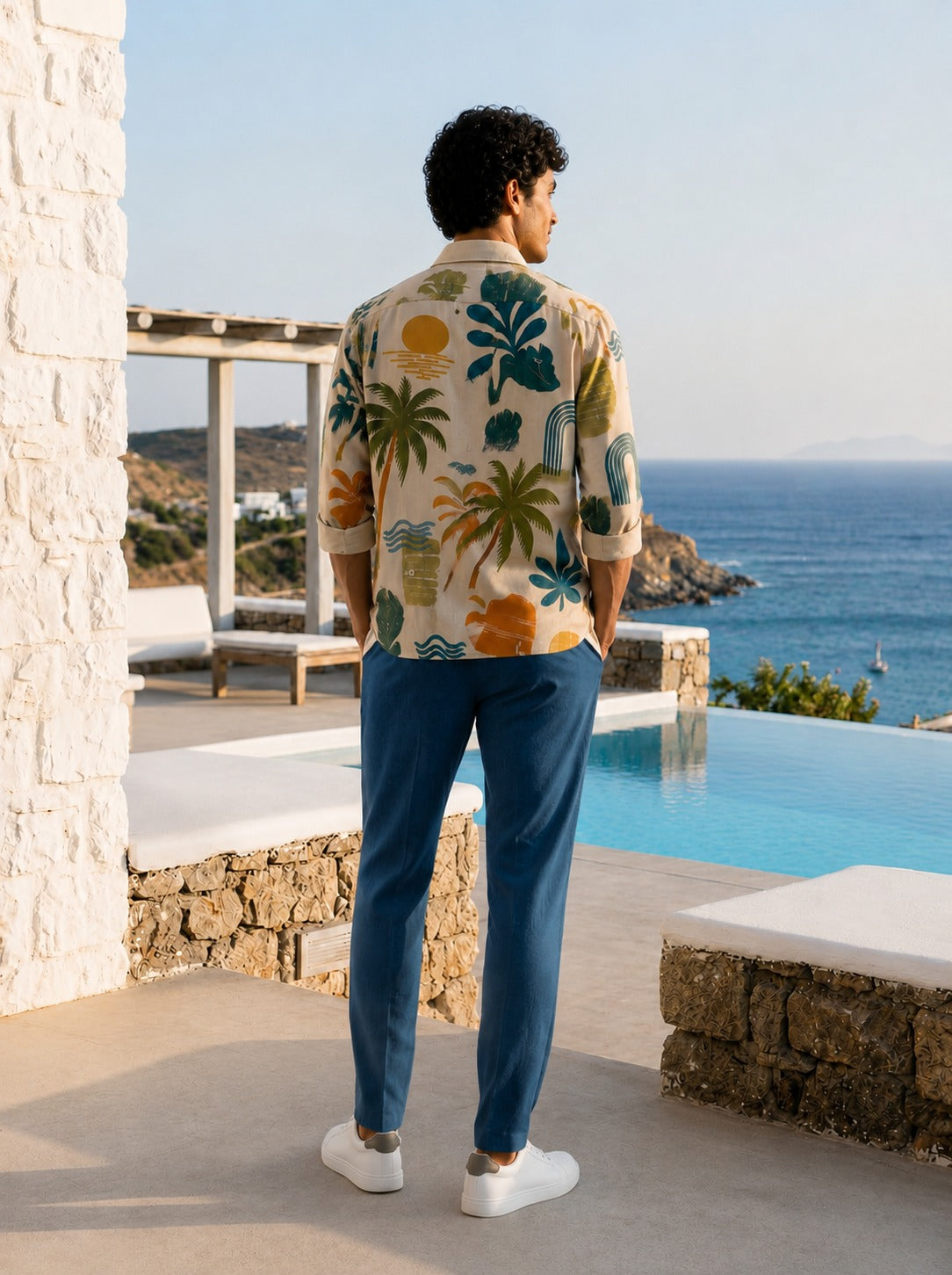 Tropical Resort Print long sleeve Shirt