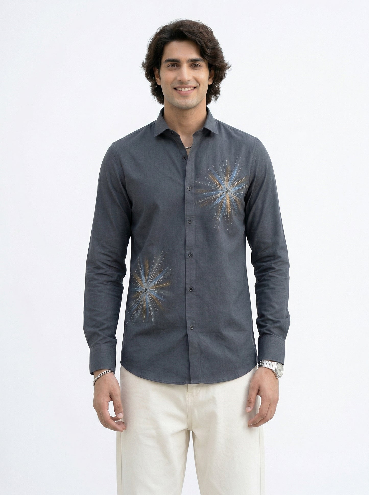 Men's Starburst Graphic Print Casual Shirt