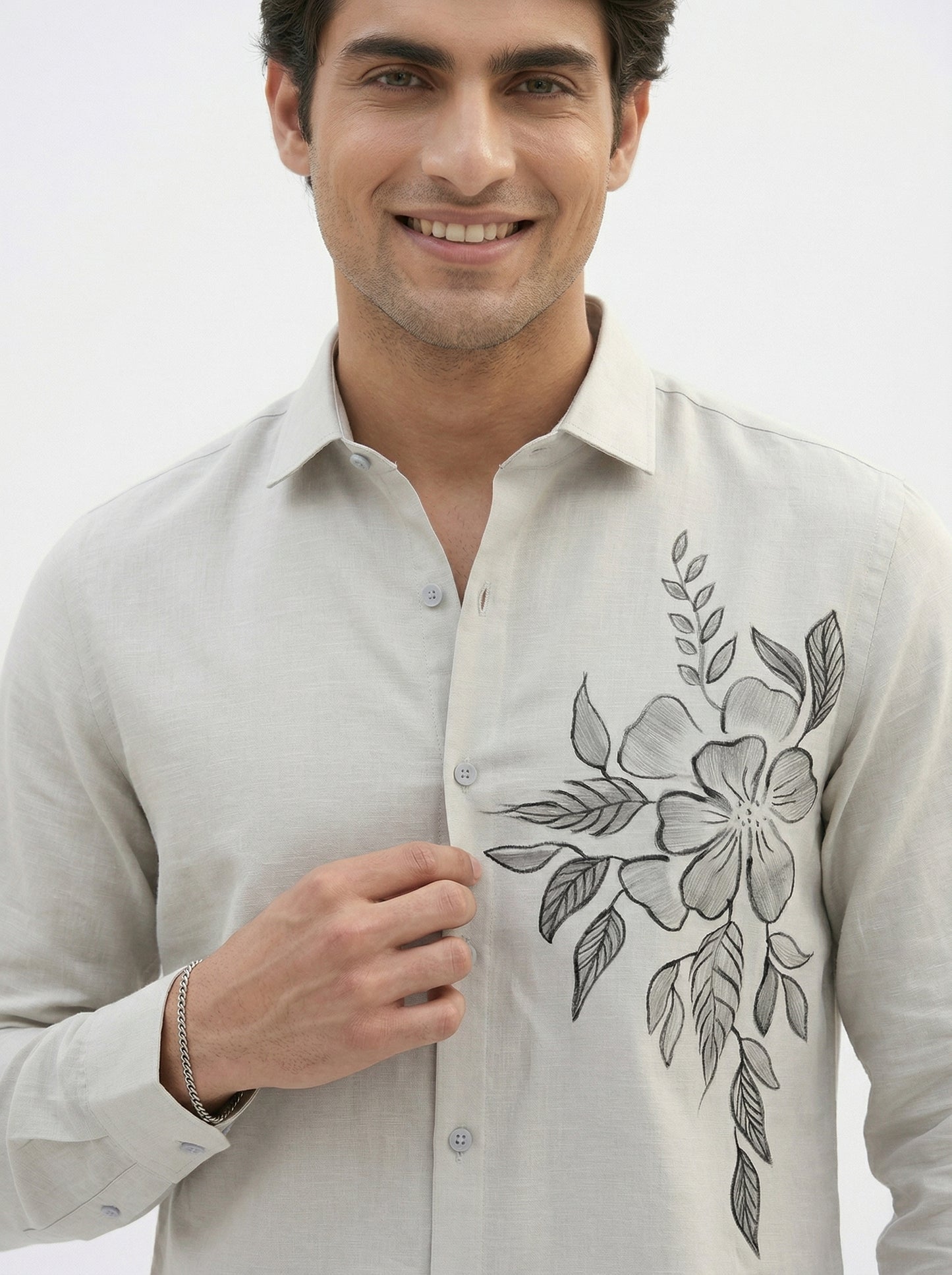Men's Floral Graphic Print Casual Shirt