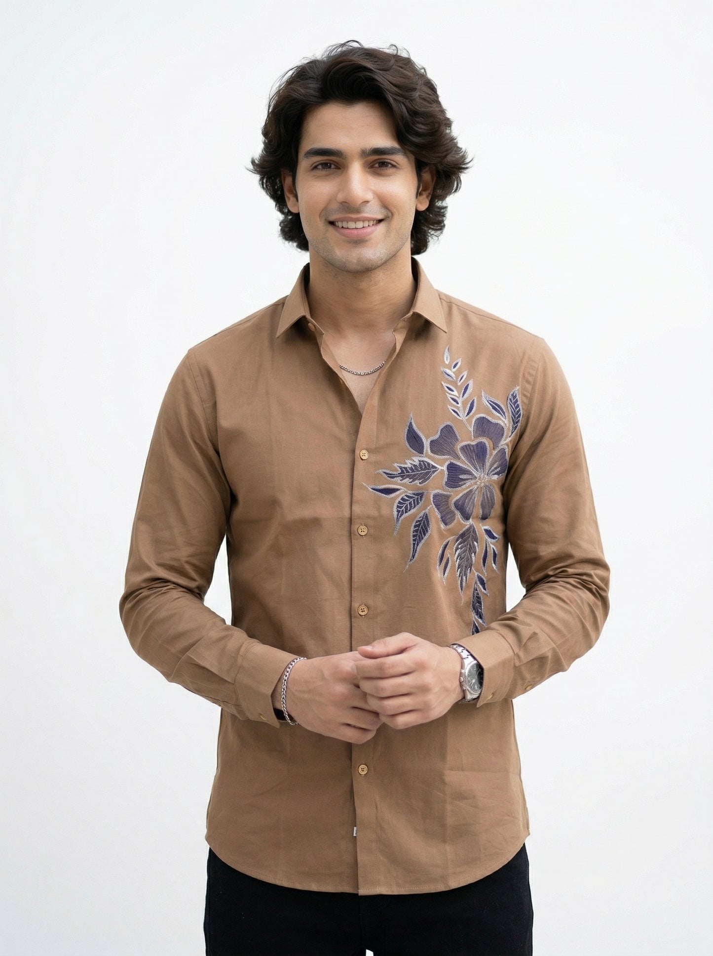 Men's Floral Graphic Print Casual Shirt