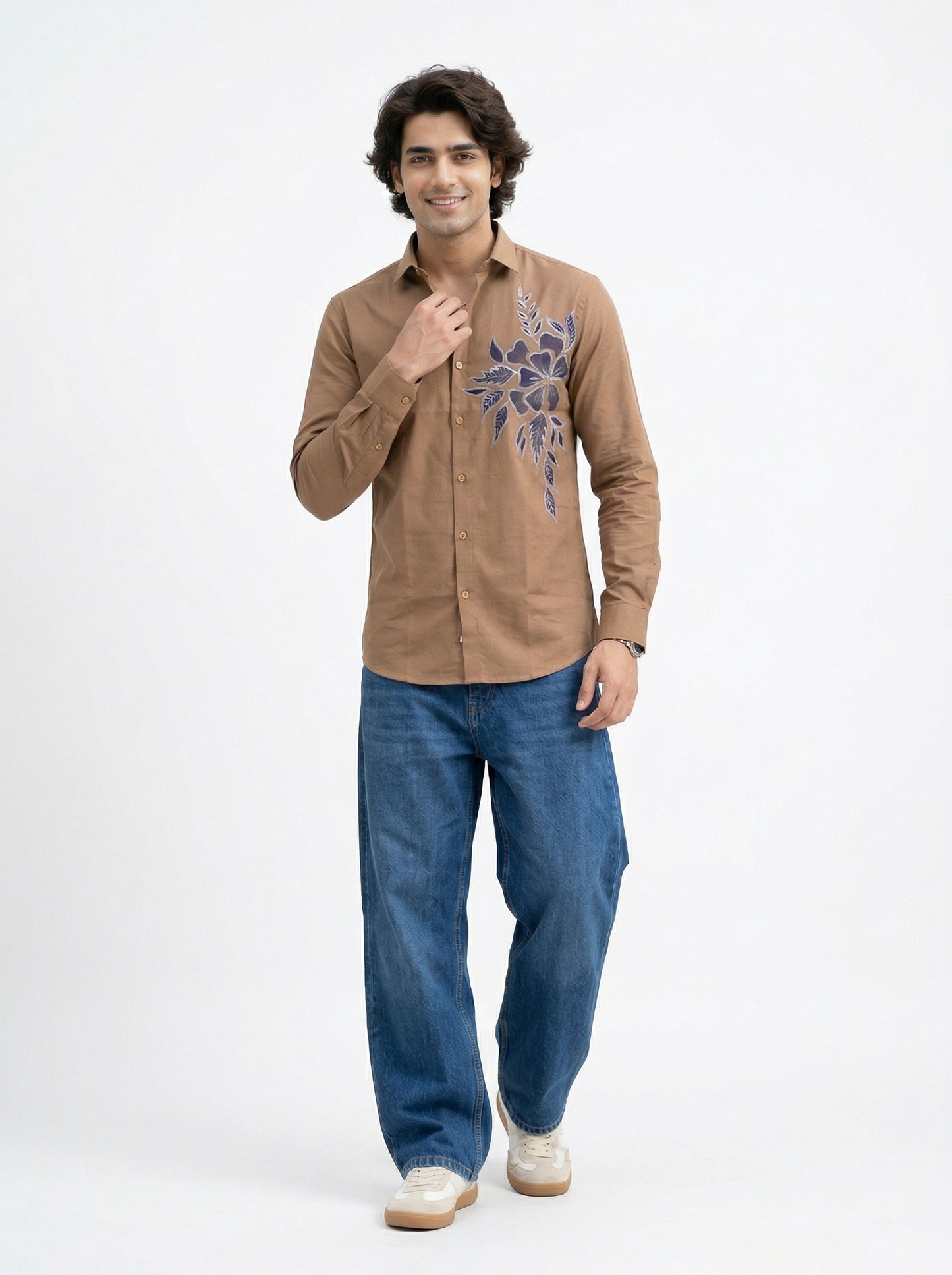 Men's Floral Graphic Print Casual Shirt