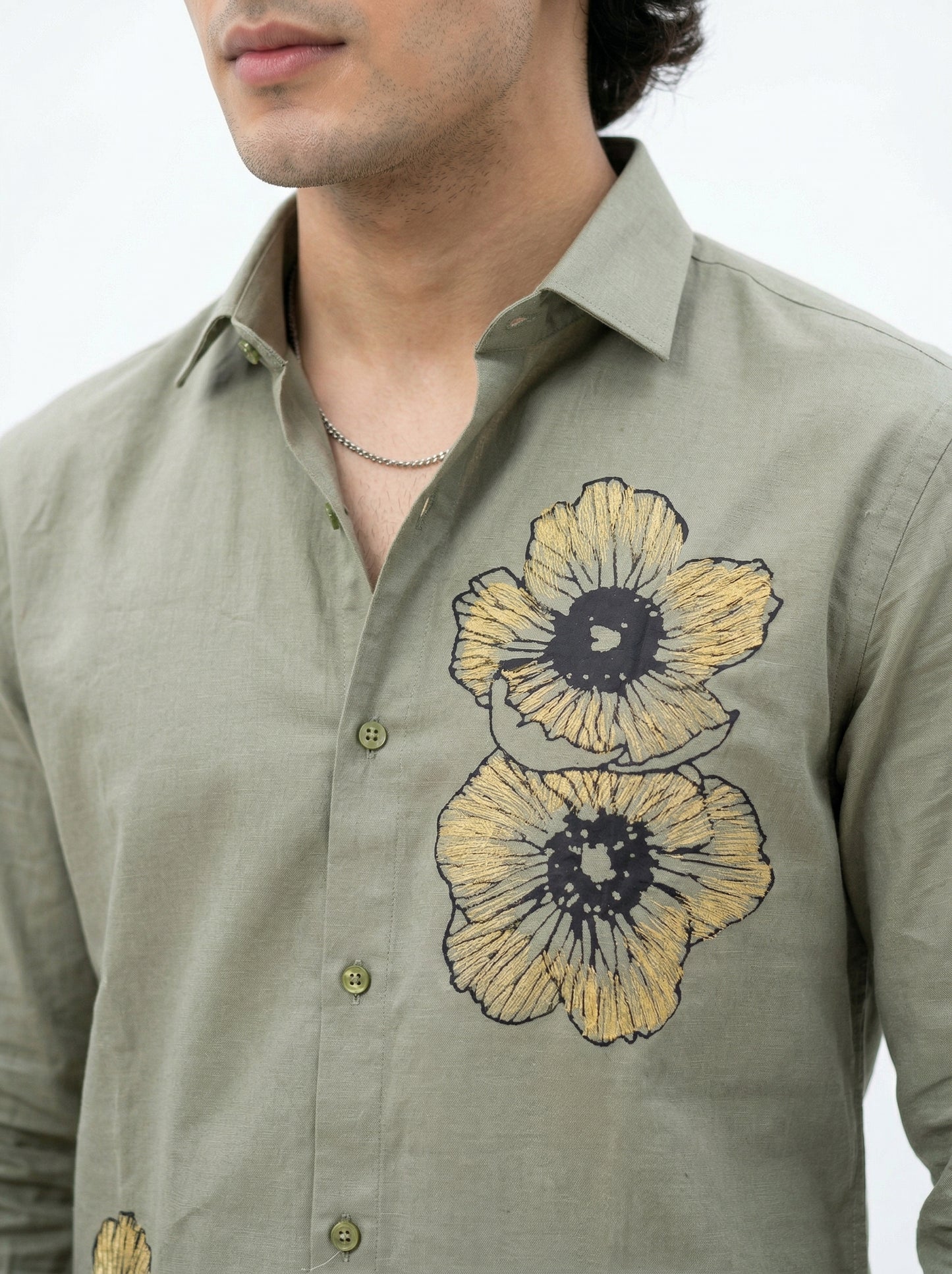 Men's Floral Graphic Print Casual Shirt