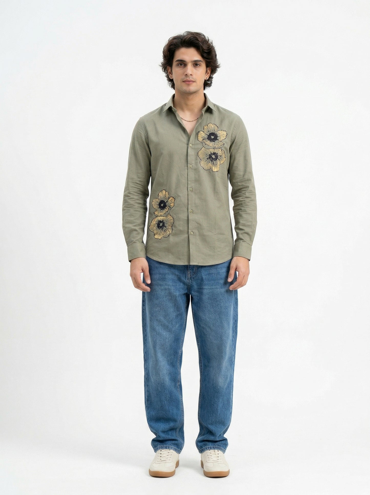 Men's Floral Graphic Print Casual Shirt