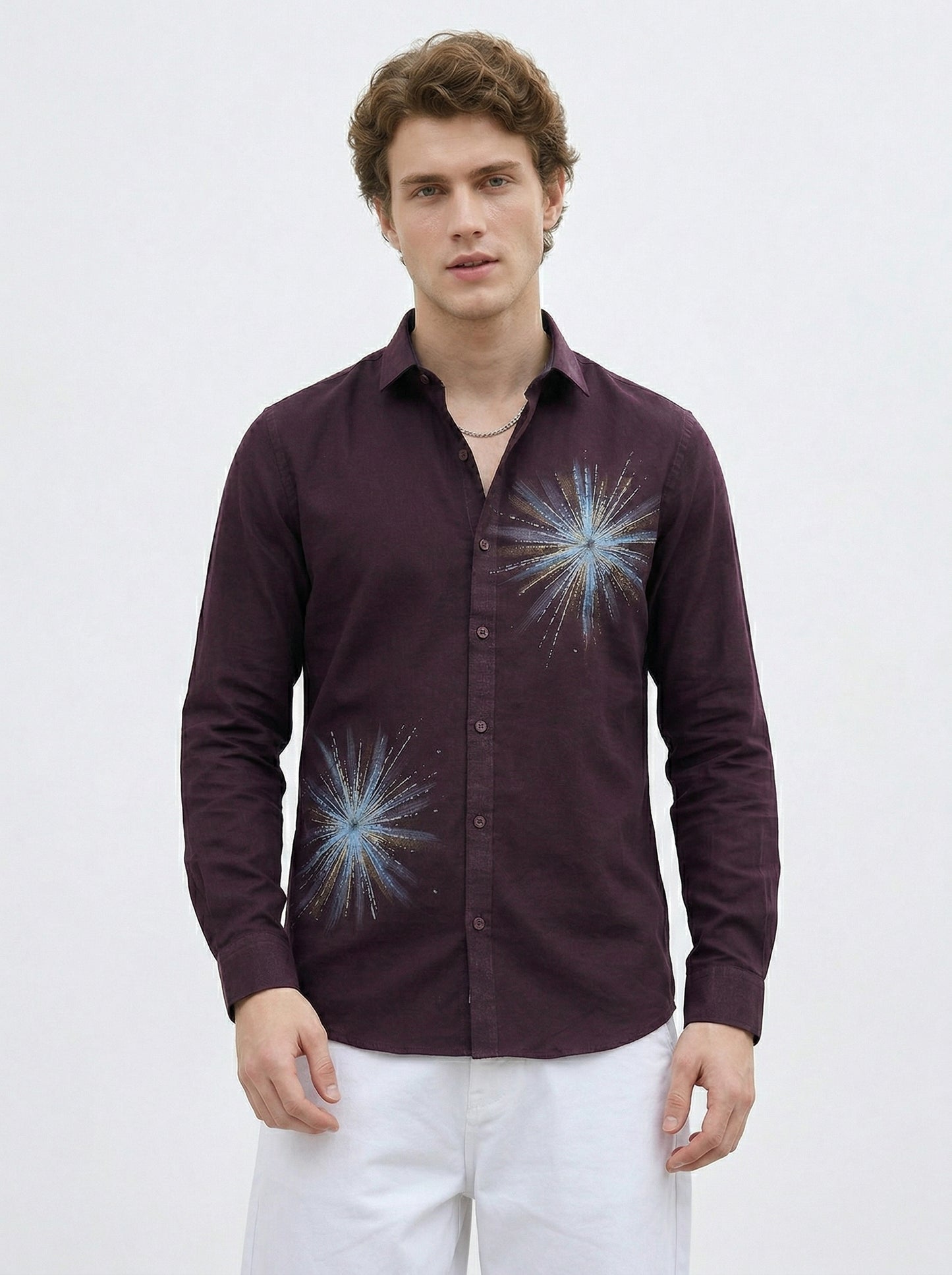 Men's Starburst Graphic Print Casual Shirt
