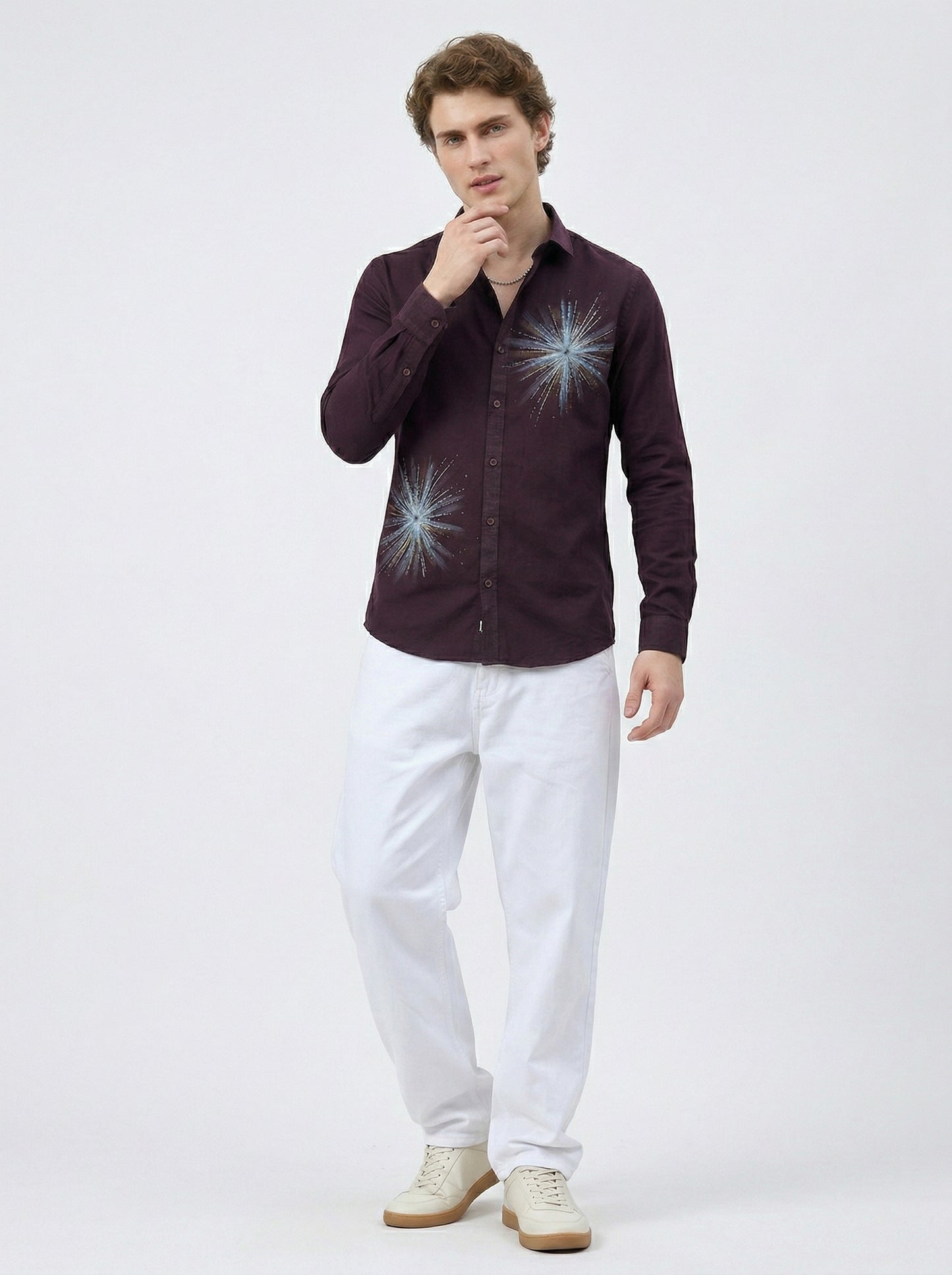 Men's Starburst Graphic Print Casual Shirt