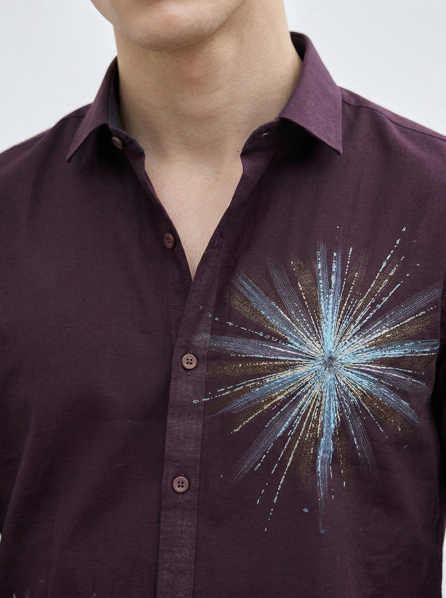 Men's Starburst Graphic Print Casual Shirt