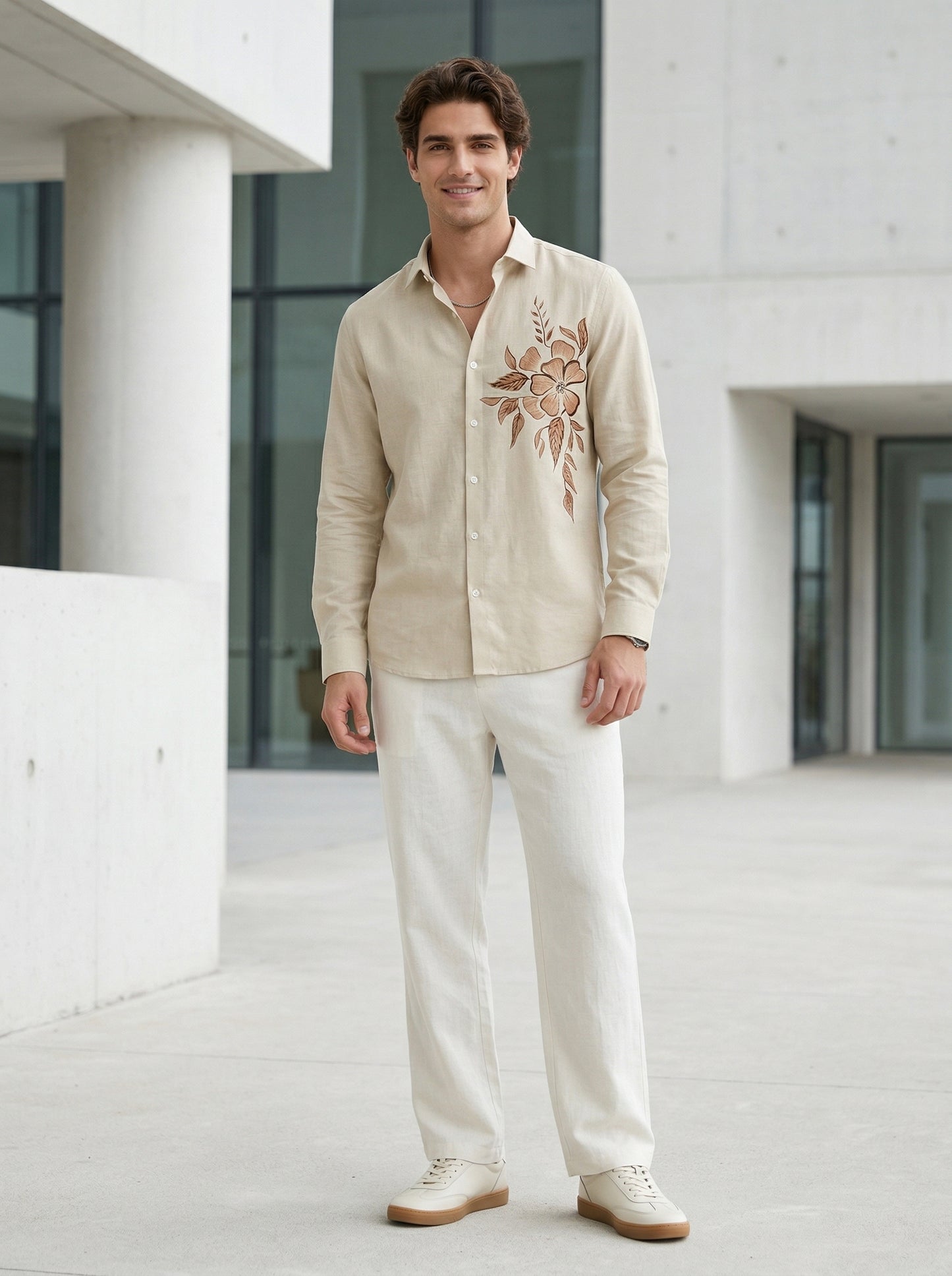 Men's Floral Graphic Print Casual Shirt