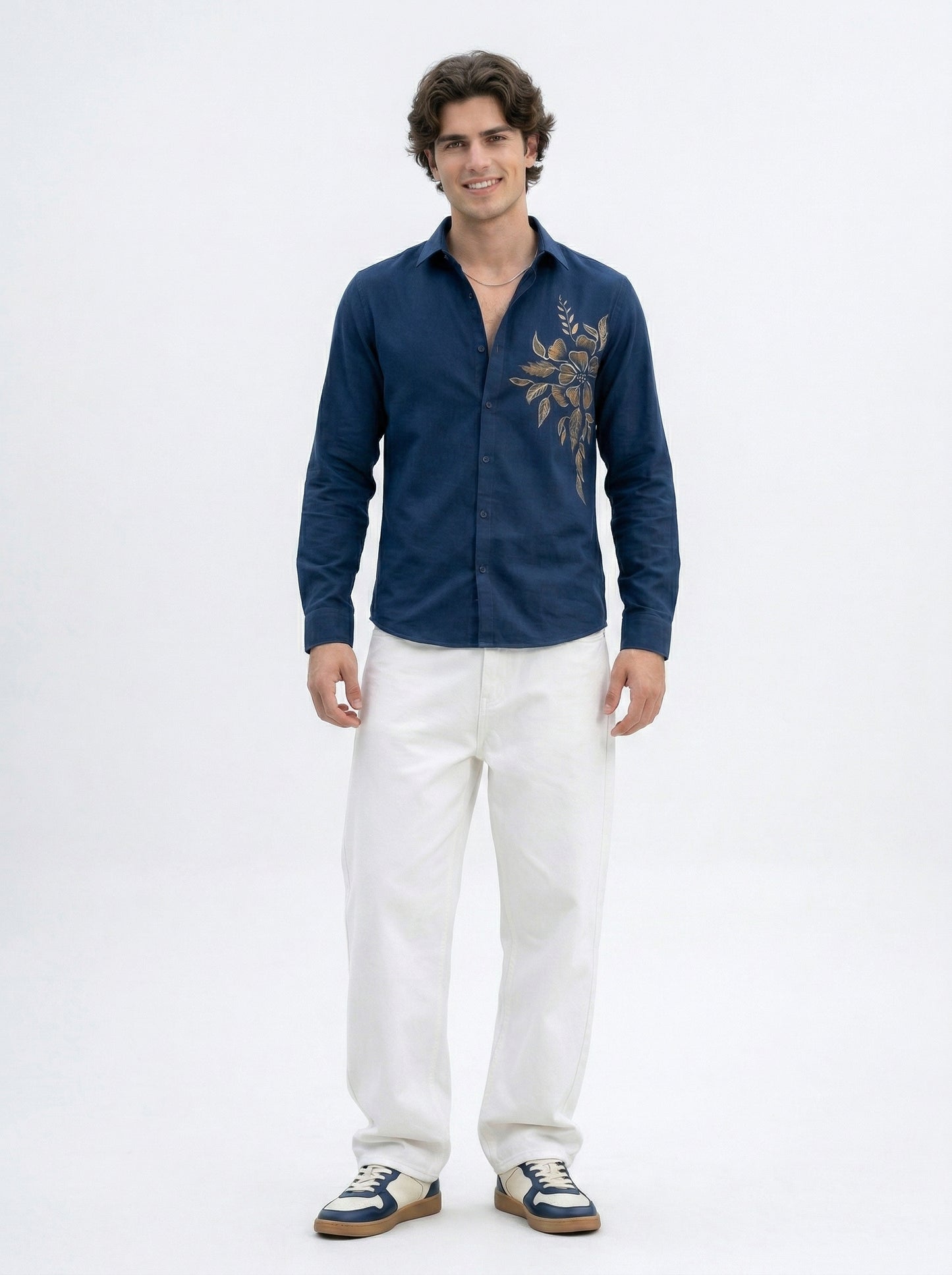 Men's Floral Graphic Print Casual Shirt