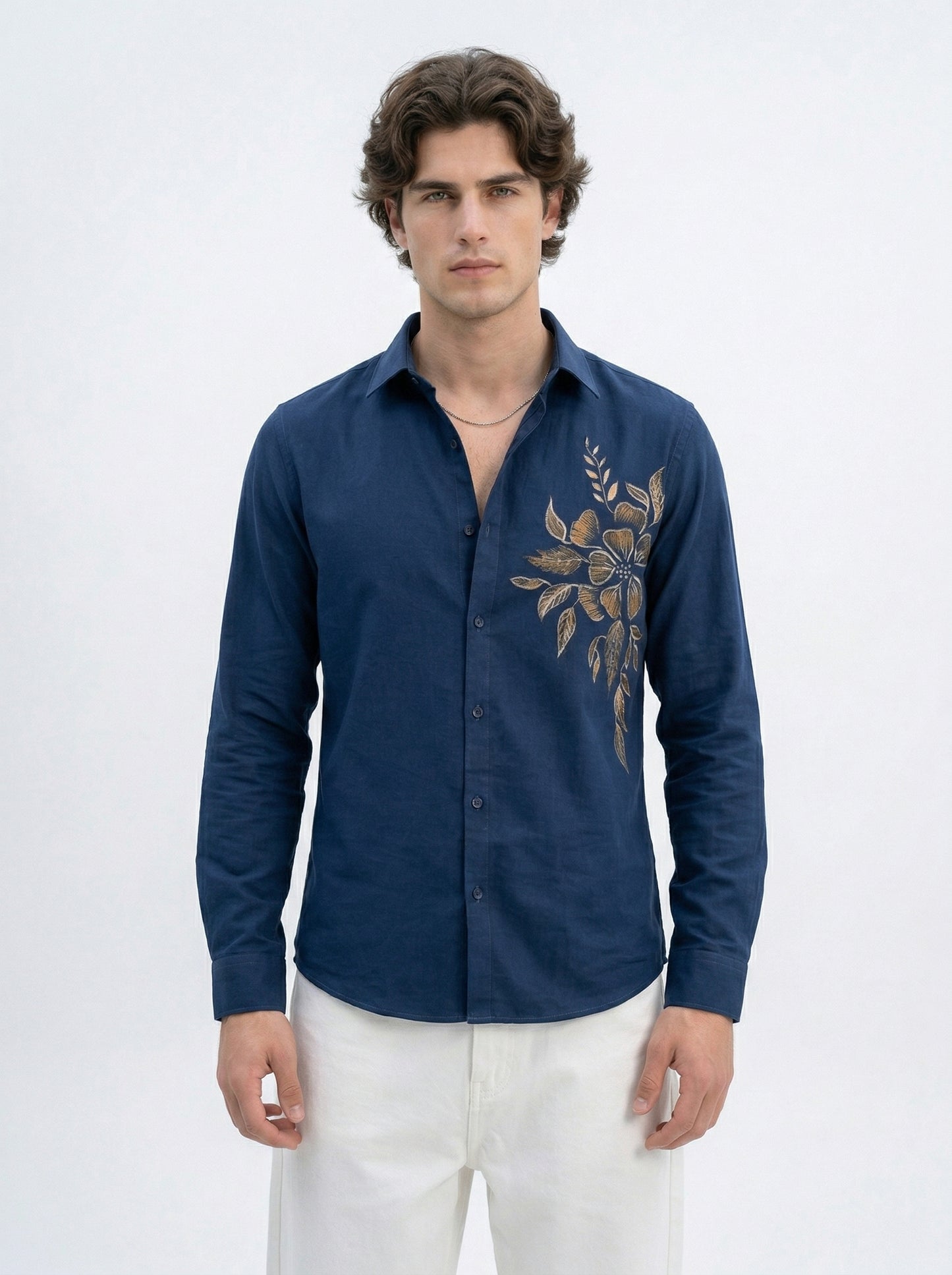 Men's Floral Graphic Print Casual Shirt
