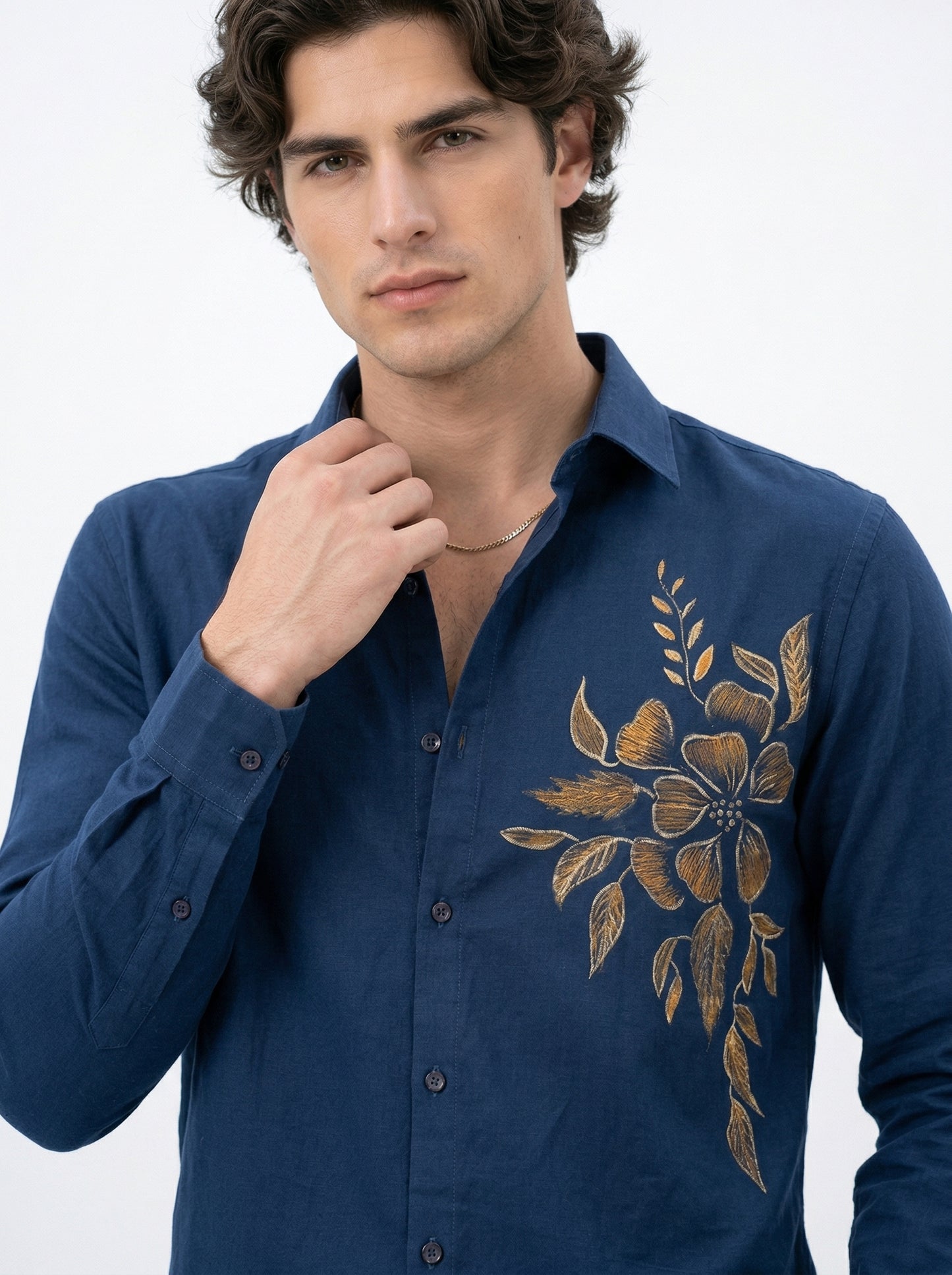 Men's Floral Graphic Print Casual Shirt